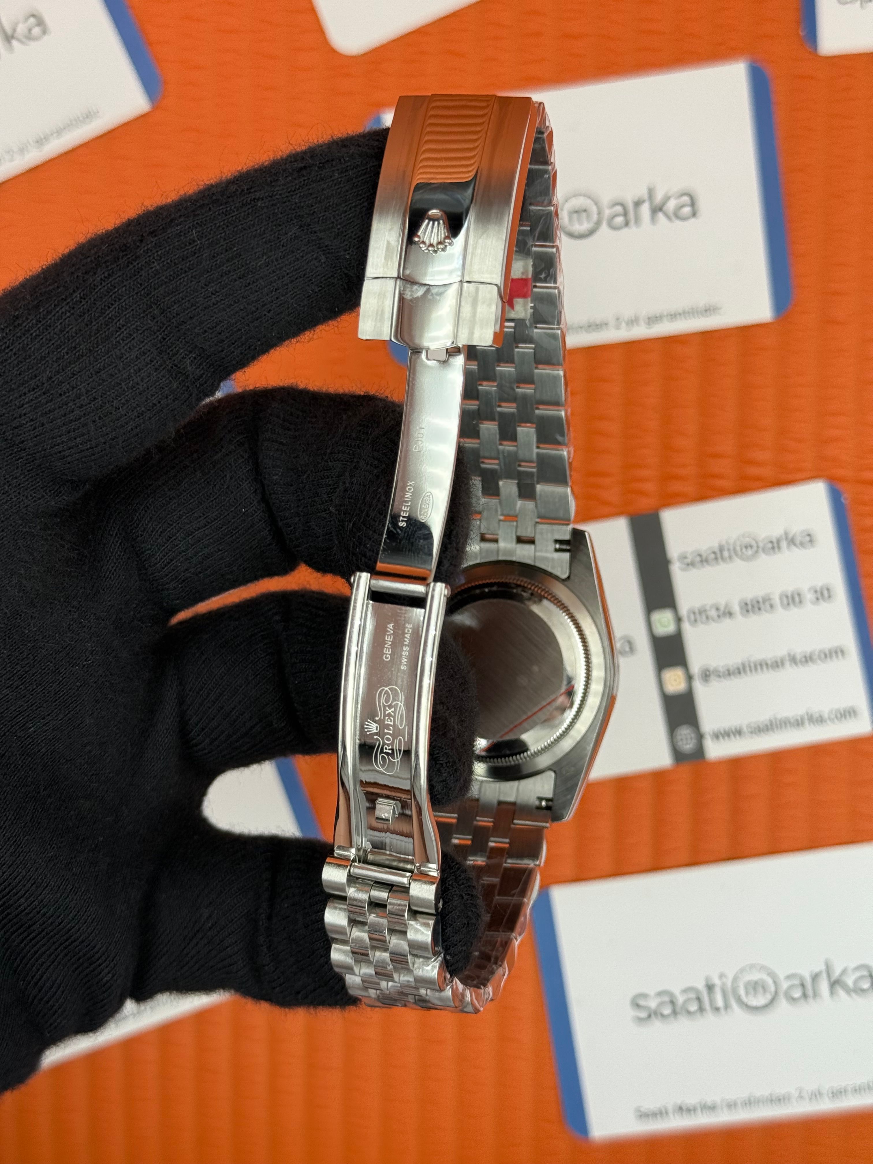ROLEX datejust 36mm pembe kadran silver jubile kordon