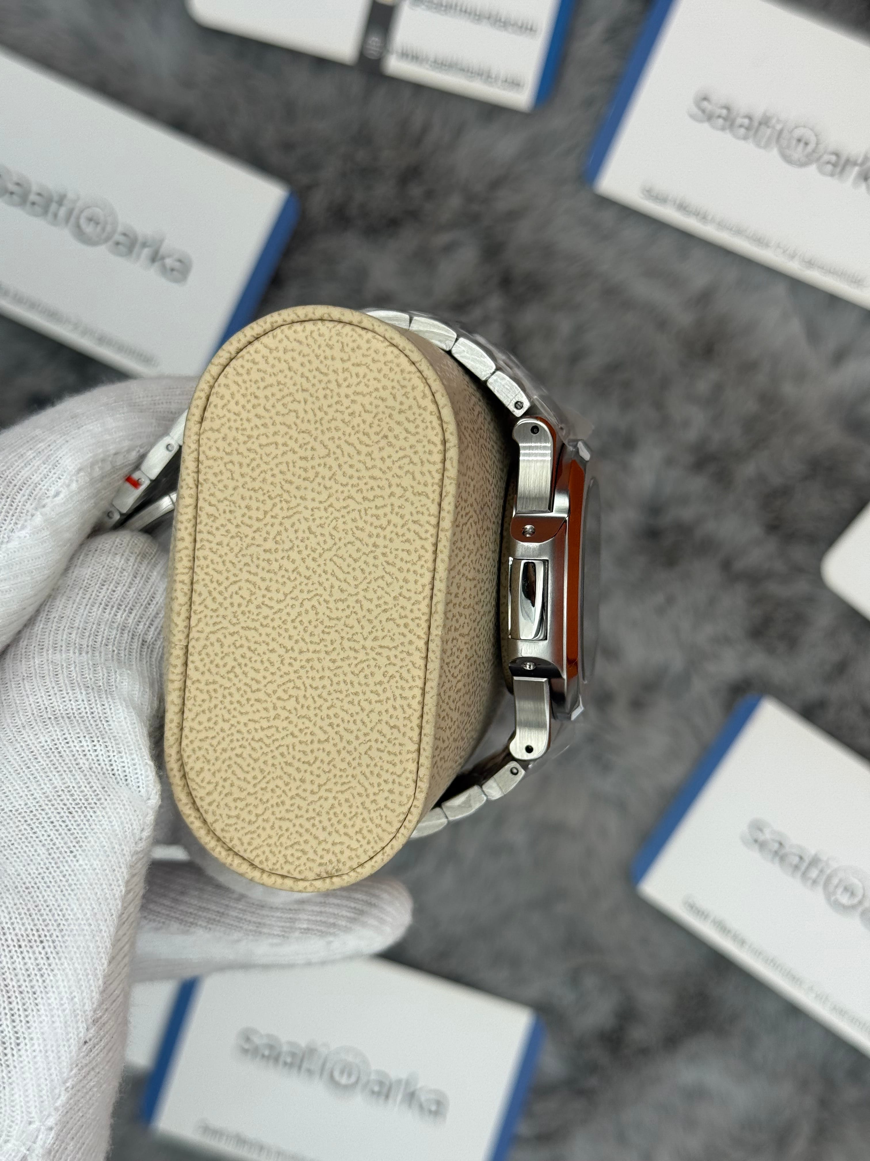 PATEK PHİLİPPE nautilus moontphase 5712 gri kadran silver kasa kordon 40mm erkek kol saati