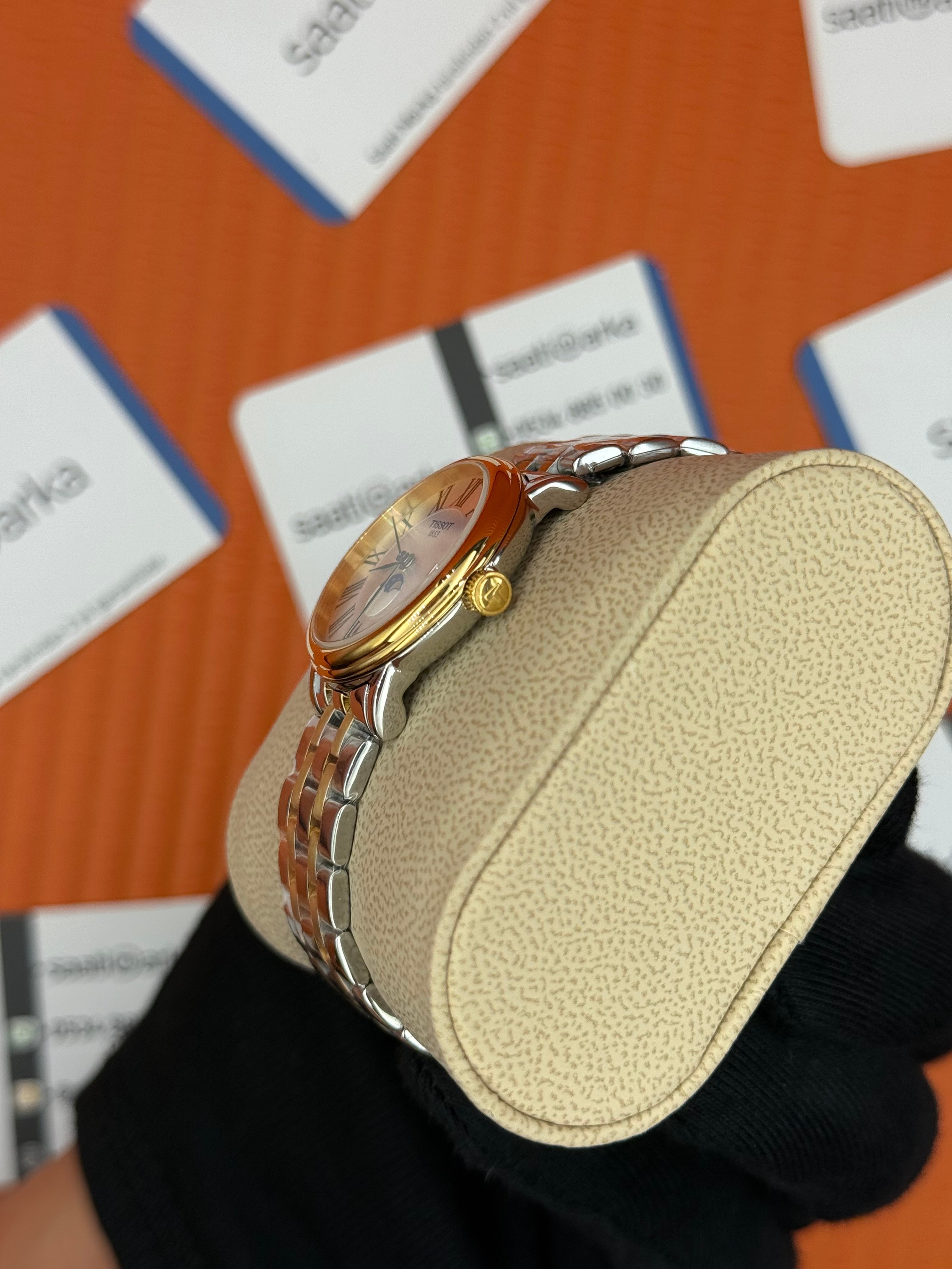 TISSOT carson premium gent monnphase beyaz kadran gold silver kasa kordon kadın kol saati