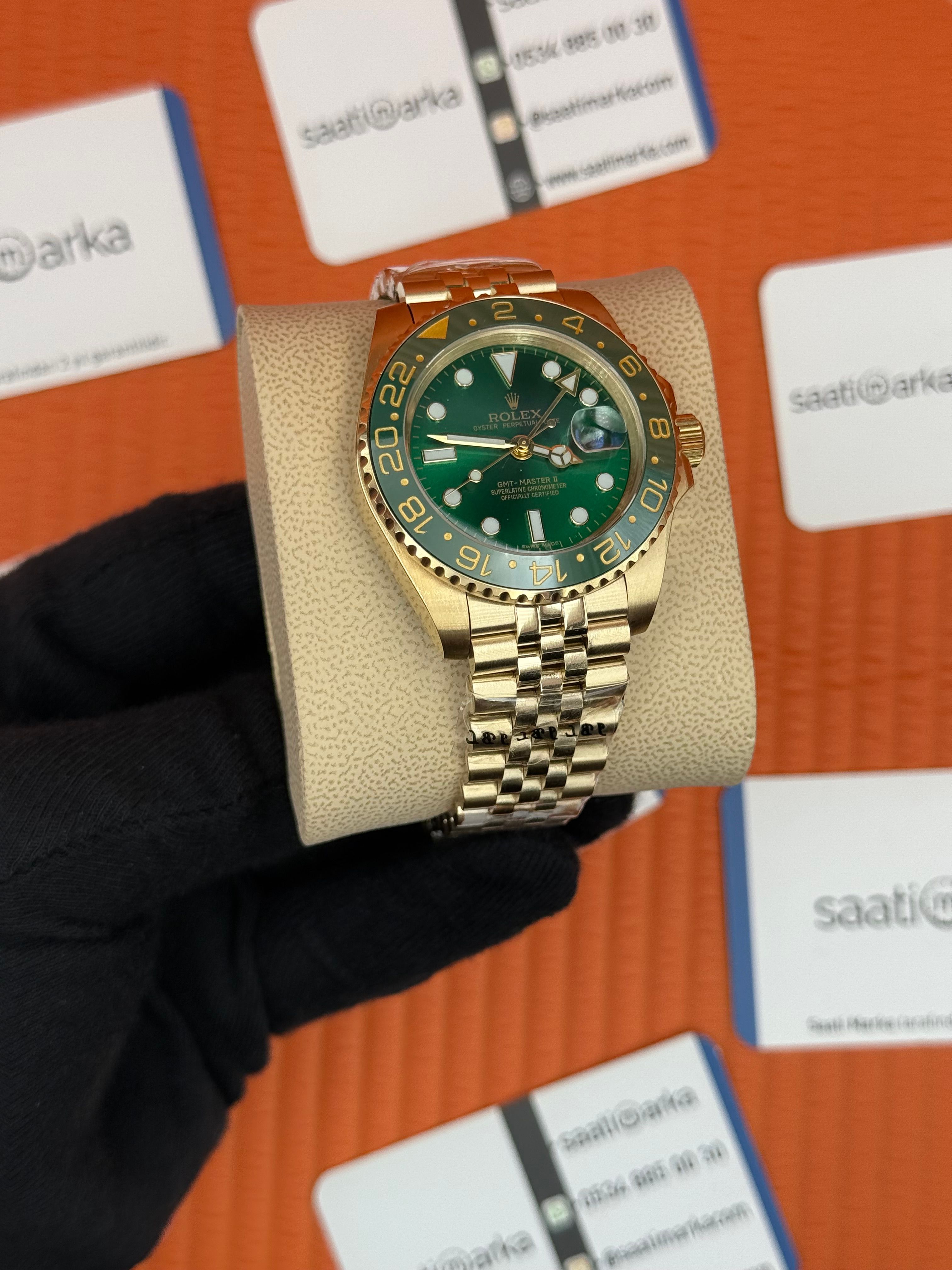 ROLEX Gmt Master green dial jubilee gold kordon 40mm