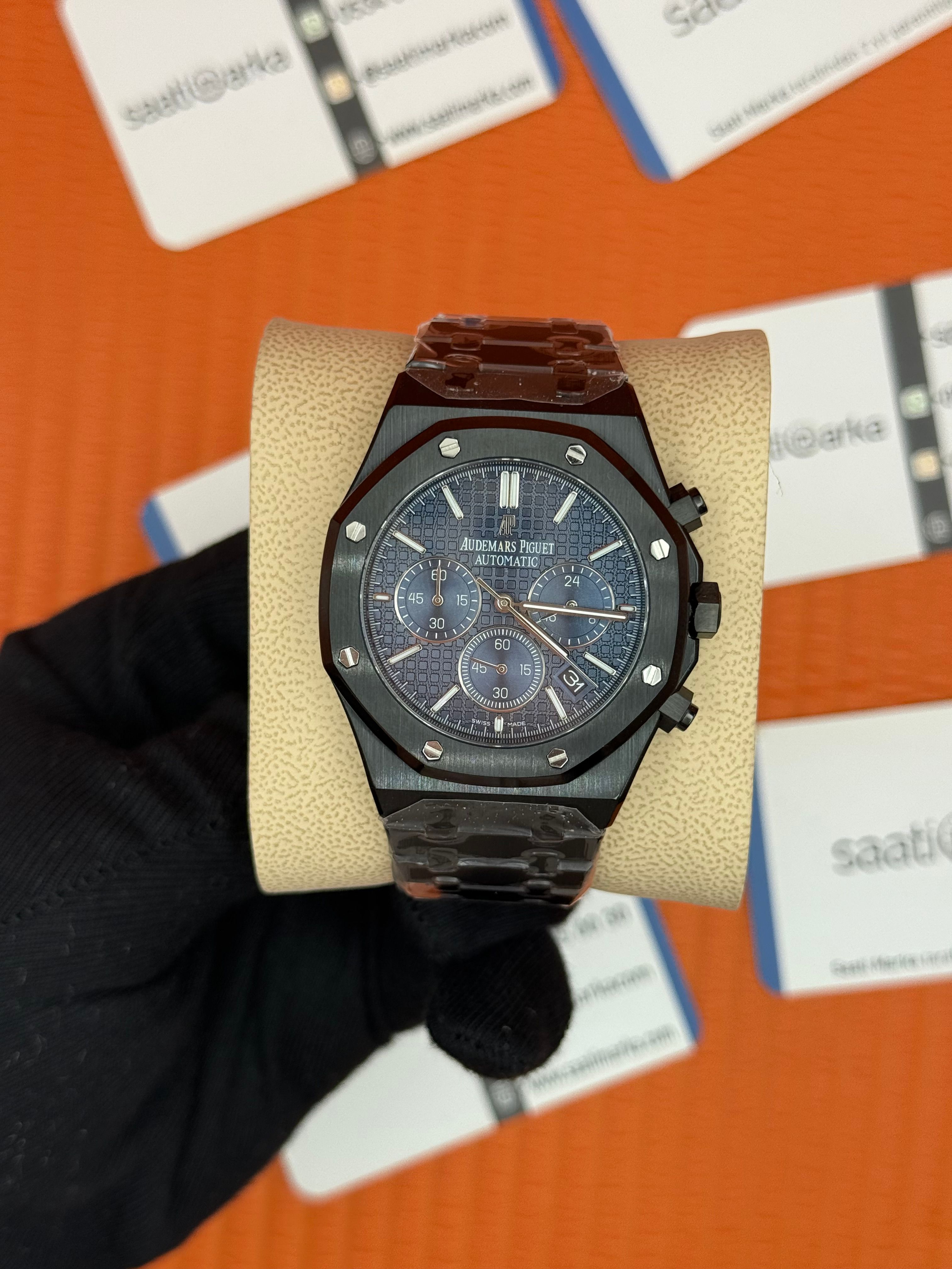 AUDEMARS PİGUET ROYAL OAK BLUE DİAL SİYAH KASA KORDON