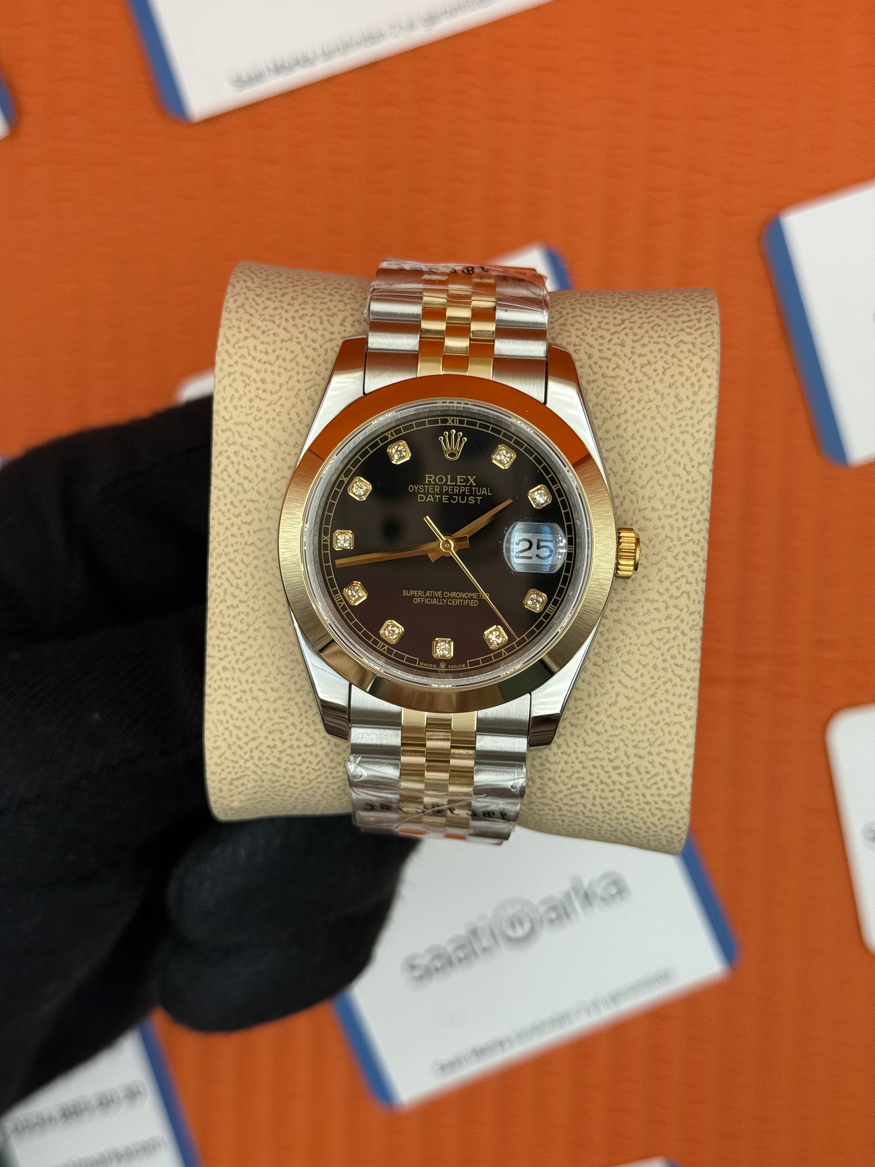 ROLEX Datejust baget taşlı black dial gold-silver jubilee kordon