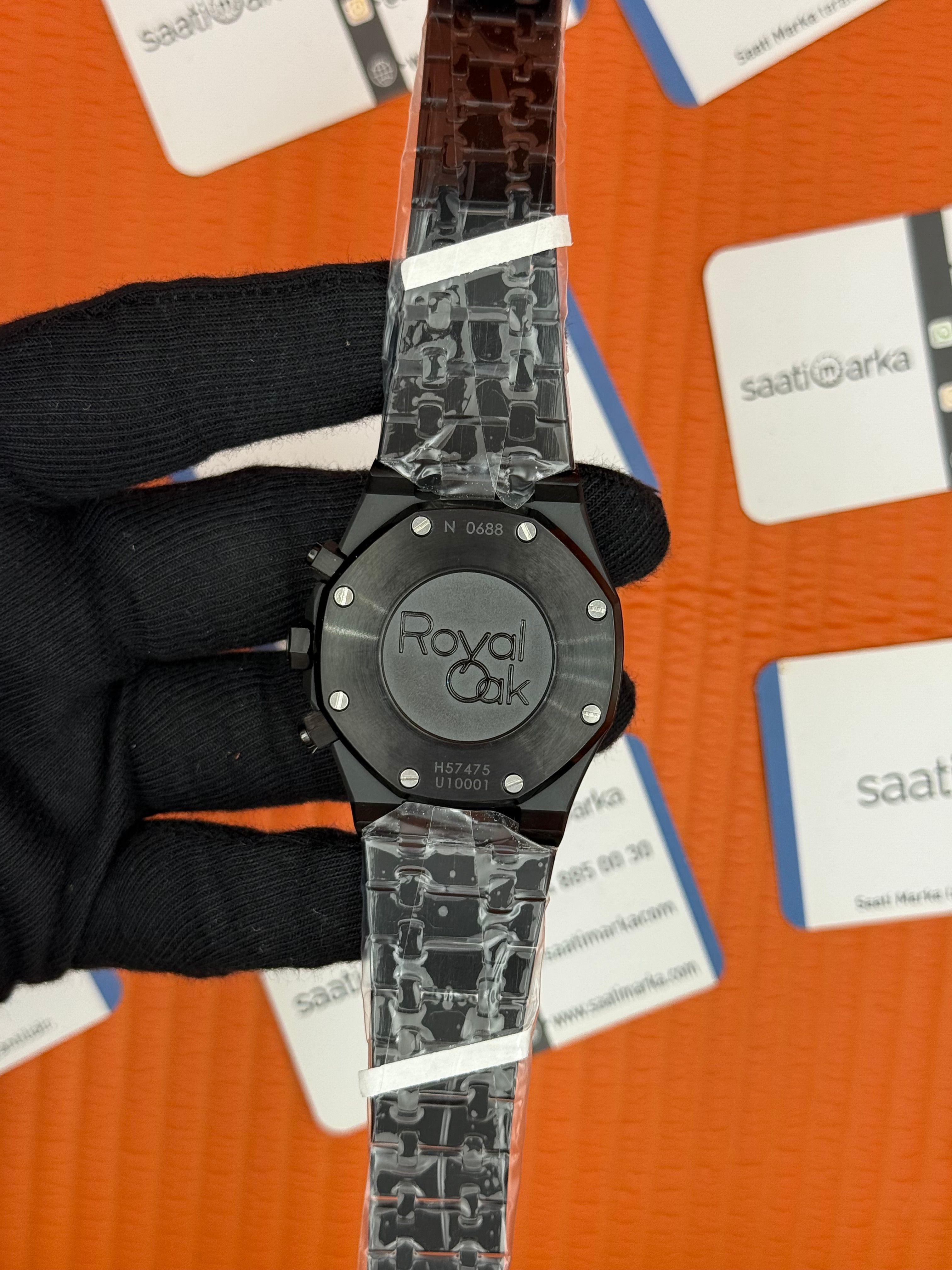 AUDEMARS PİGUET ROYAL OAK BLACK DİAL SİYAH KASA KORDON