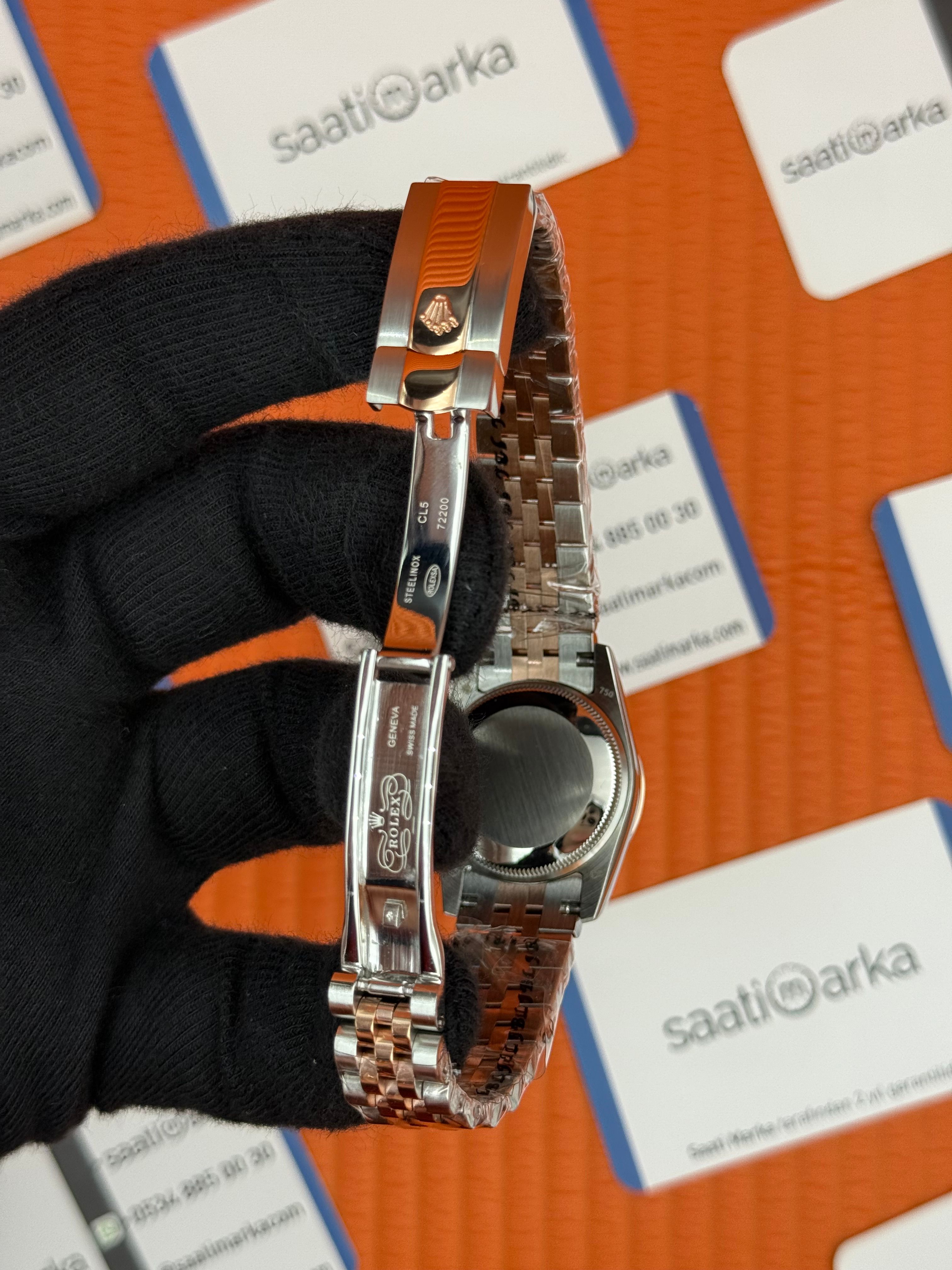 ROLEX datejust 31mm beyaz sedefli kadran rose silver jubilee kordon