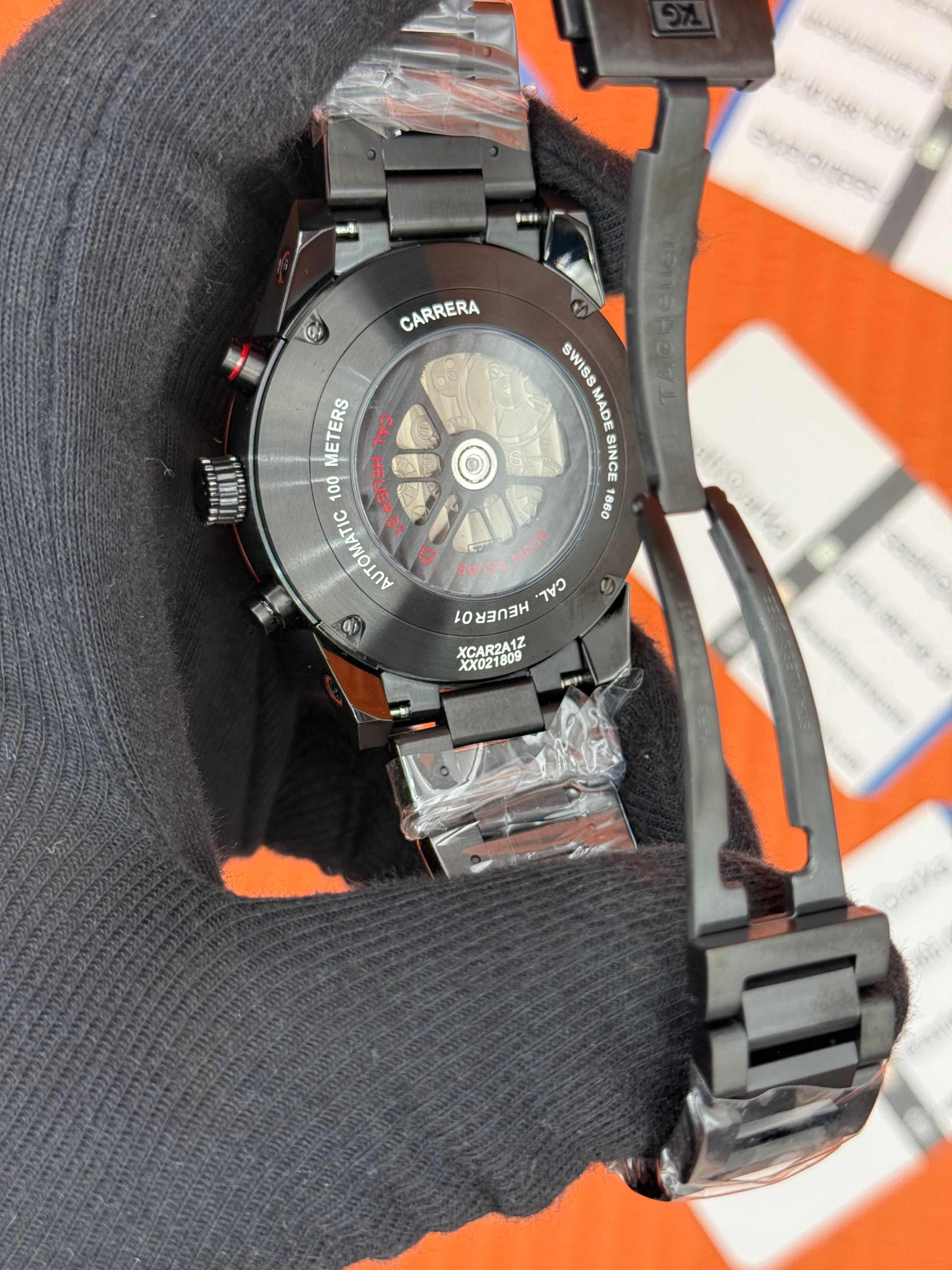 TAGHEUER CARRERA İSKELET KADRAN SİYAH KASA KORDON 