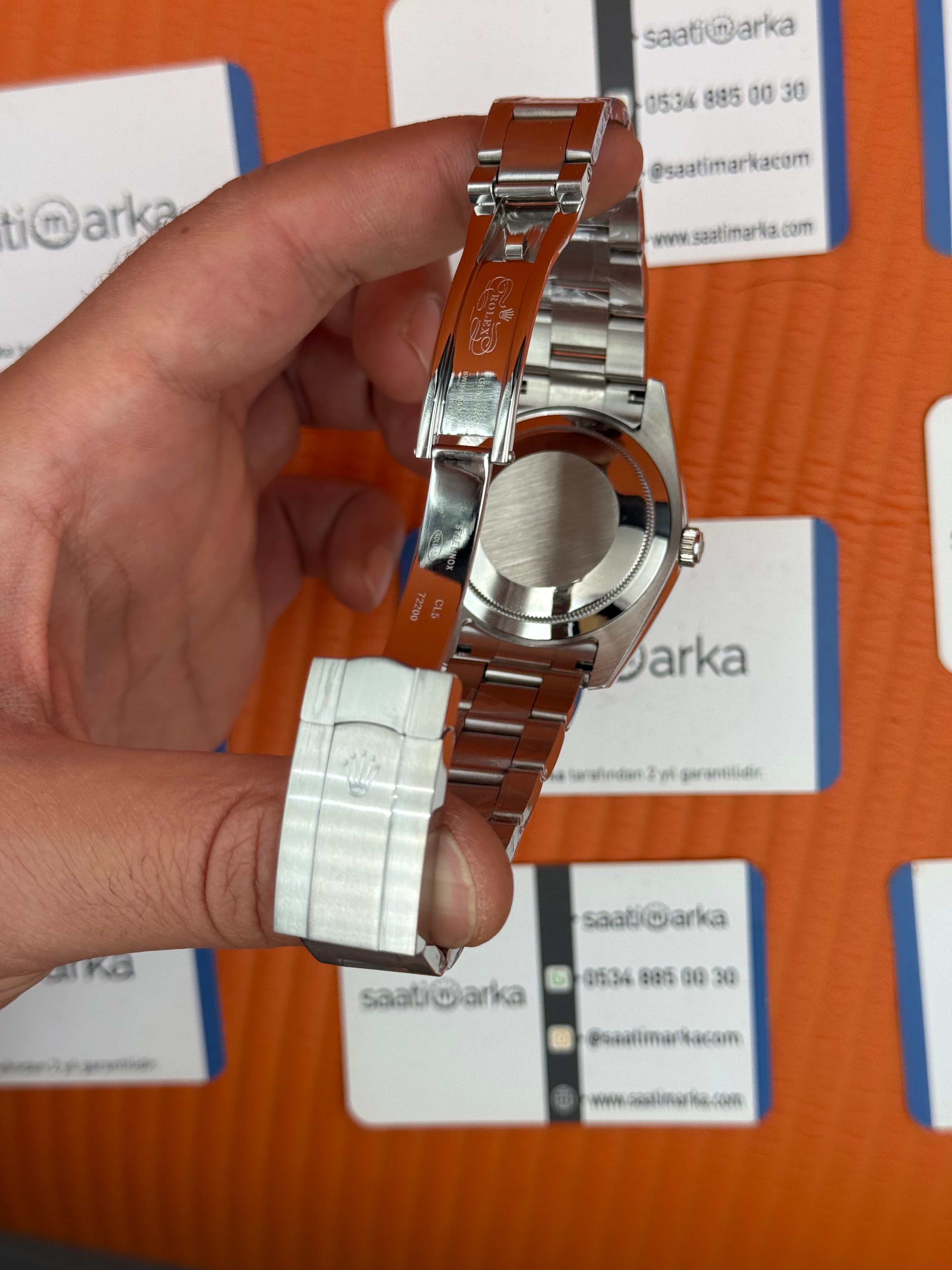 ROLEX oyster perpetual mavi kadran silver kasa kordon erkek kol saati