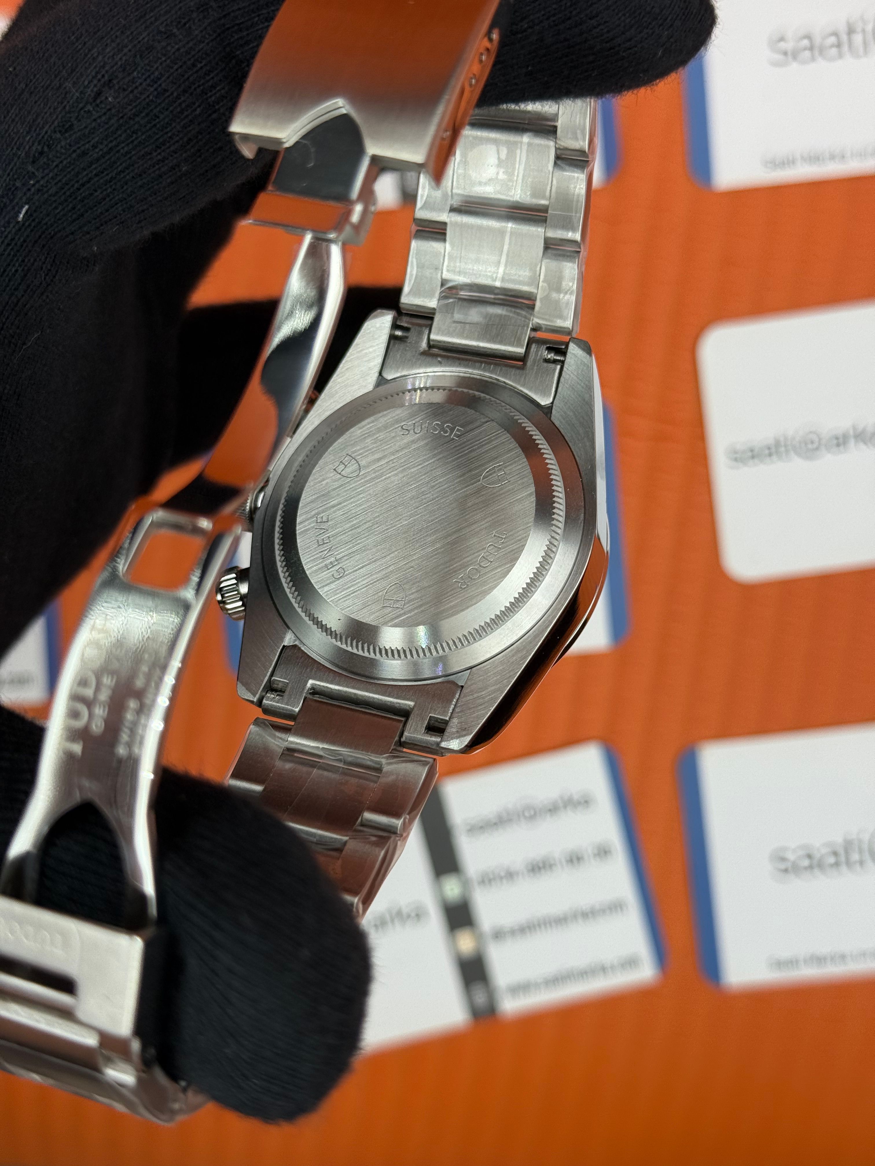 TUDOR black bay flamingo pink kadran silver kasa kordon 41mm erkek kol saati