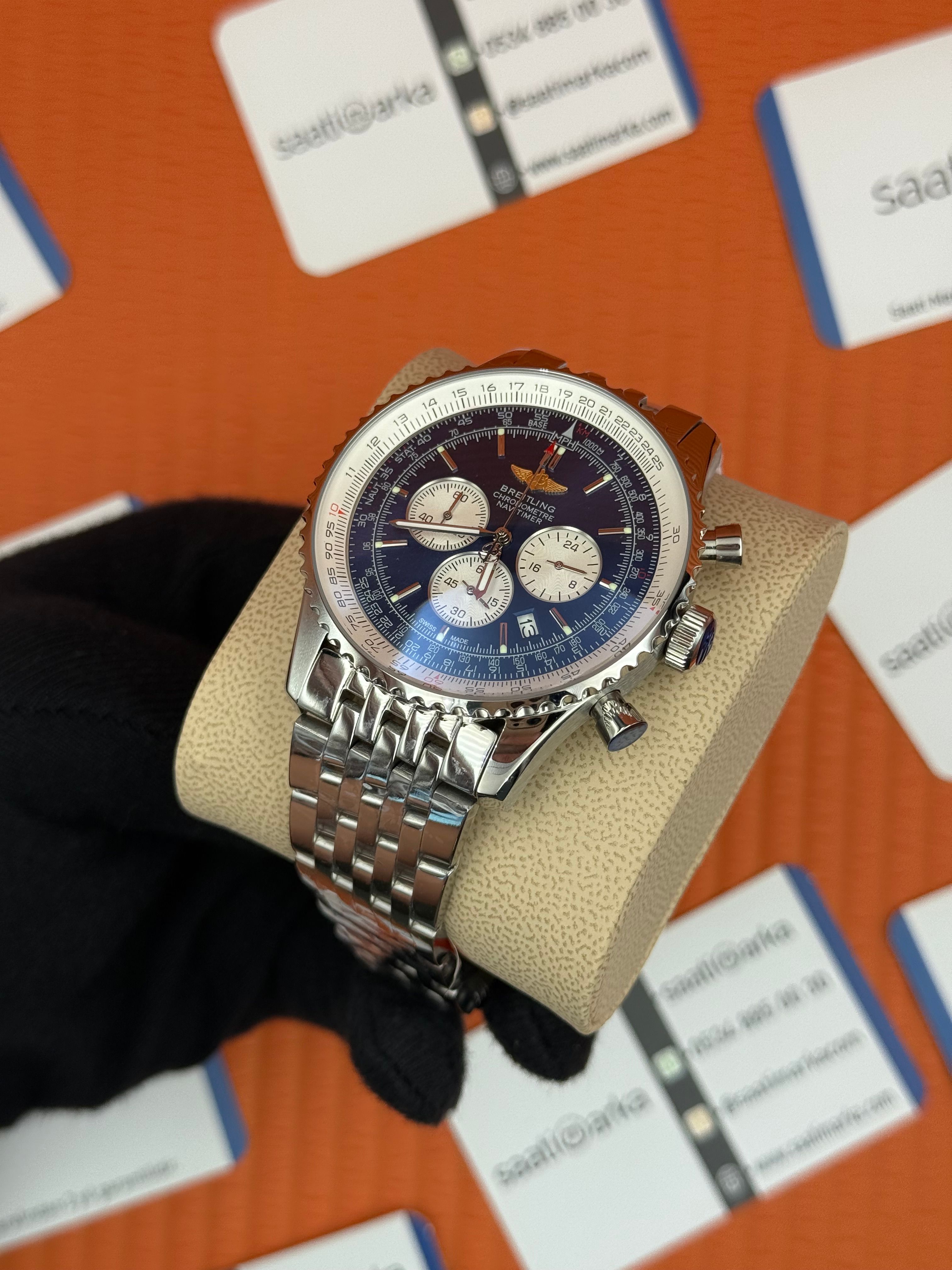 BREITLING Navitimer mavi kadran çelik kasa-kordon