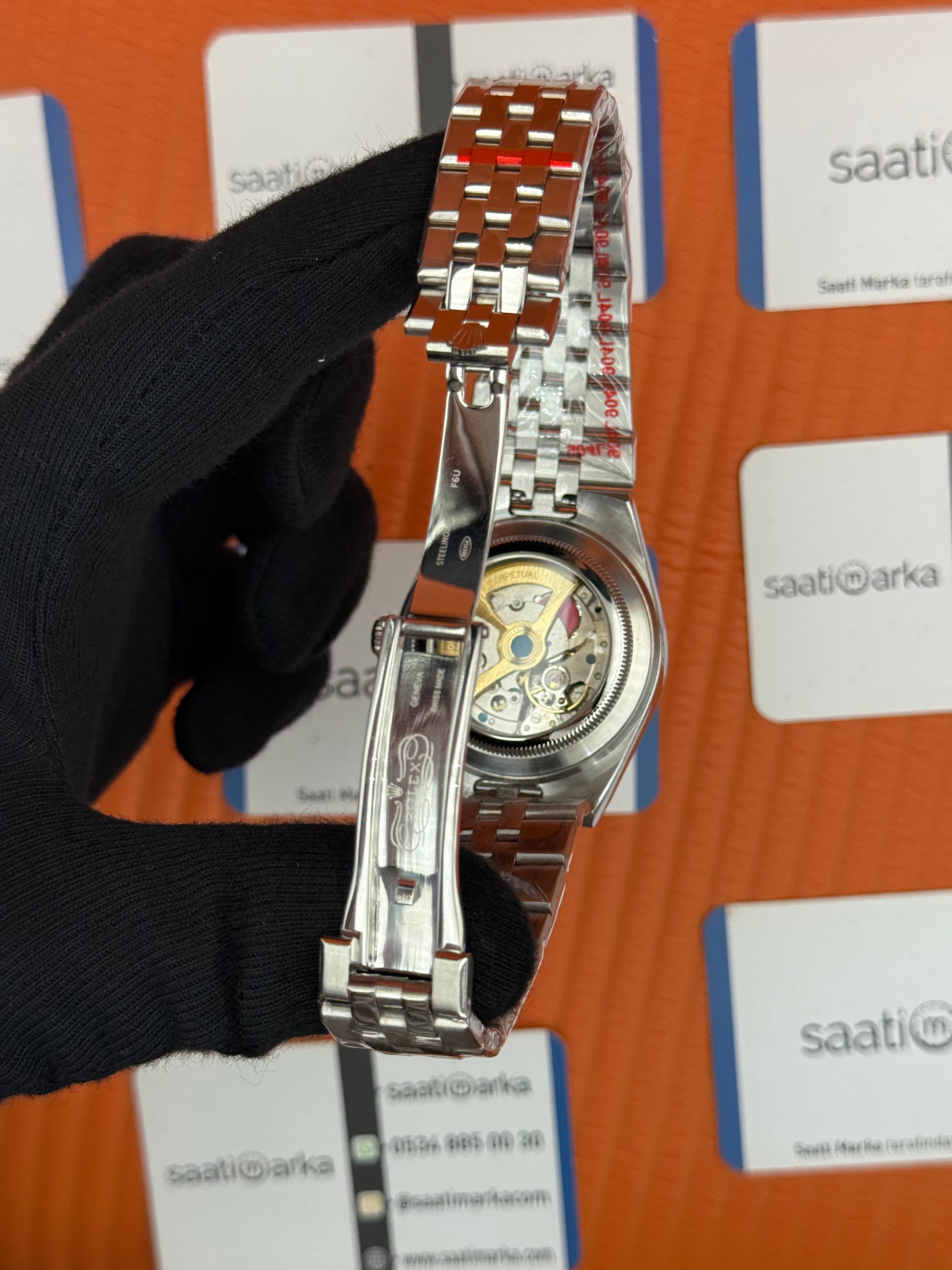 ROLEX land dweller 40mm siyah kadran silver kasa kordon oystersteel erkek kol saati