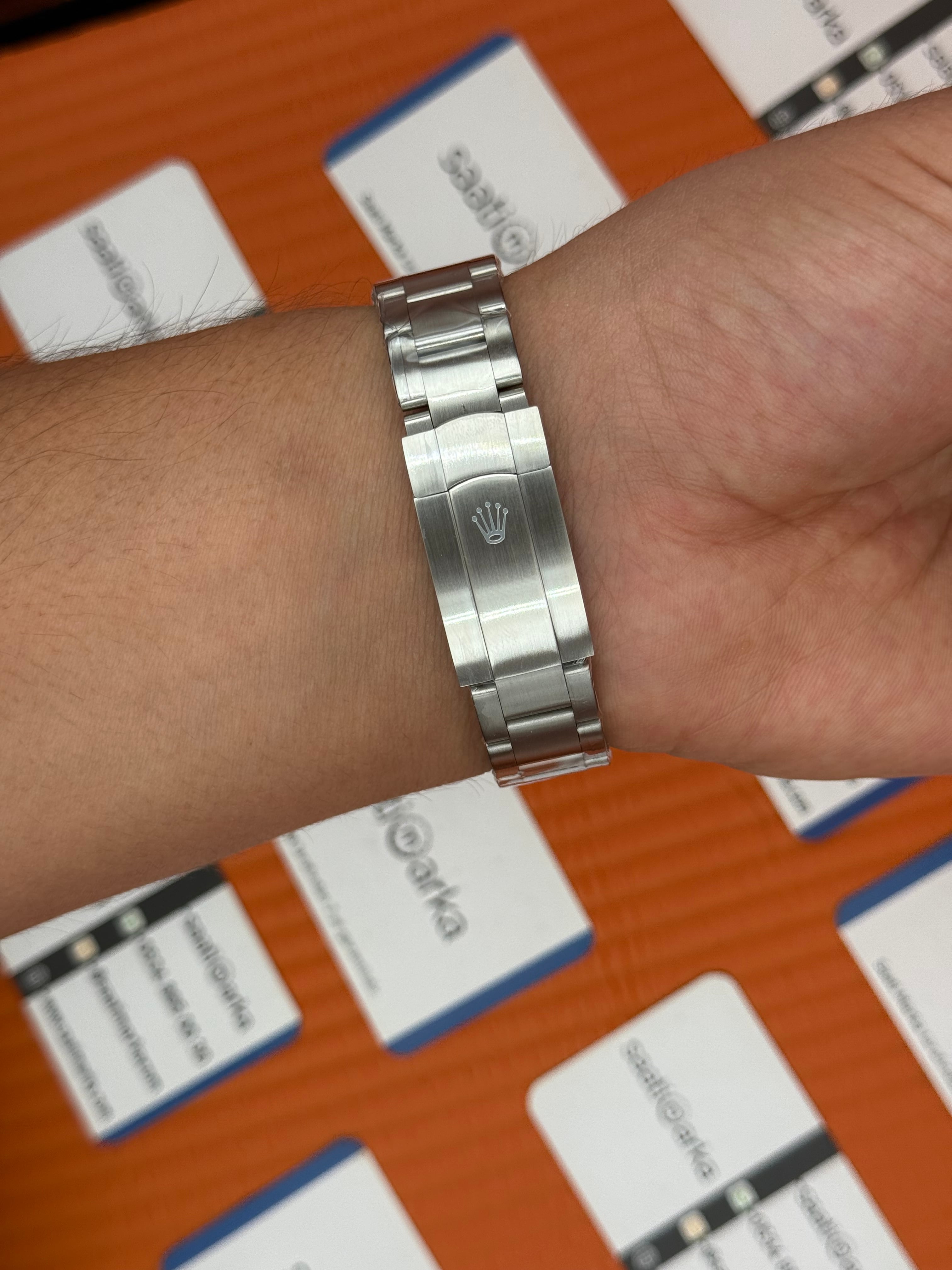 ROLEX oyster perpetual yeşil kadran silver kasa kordon erkek kol sati