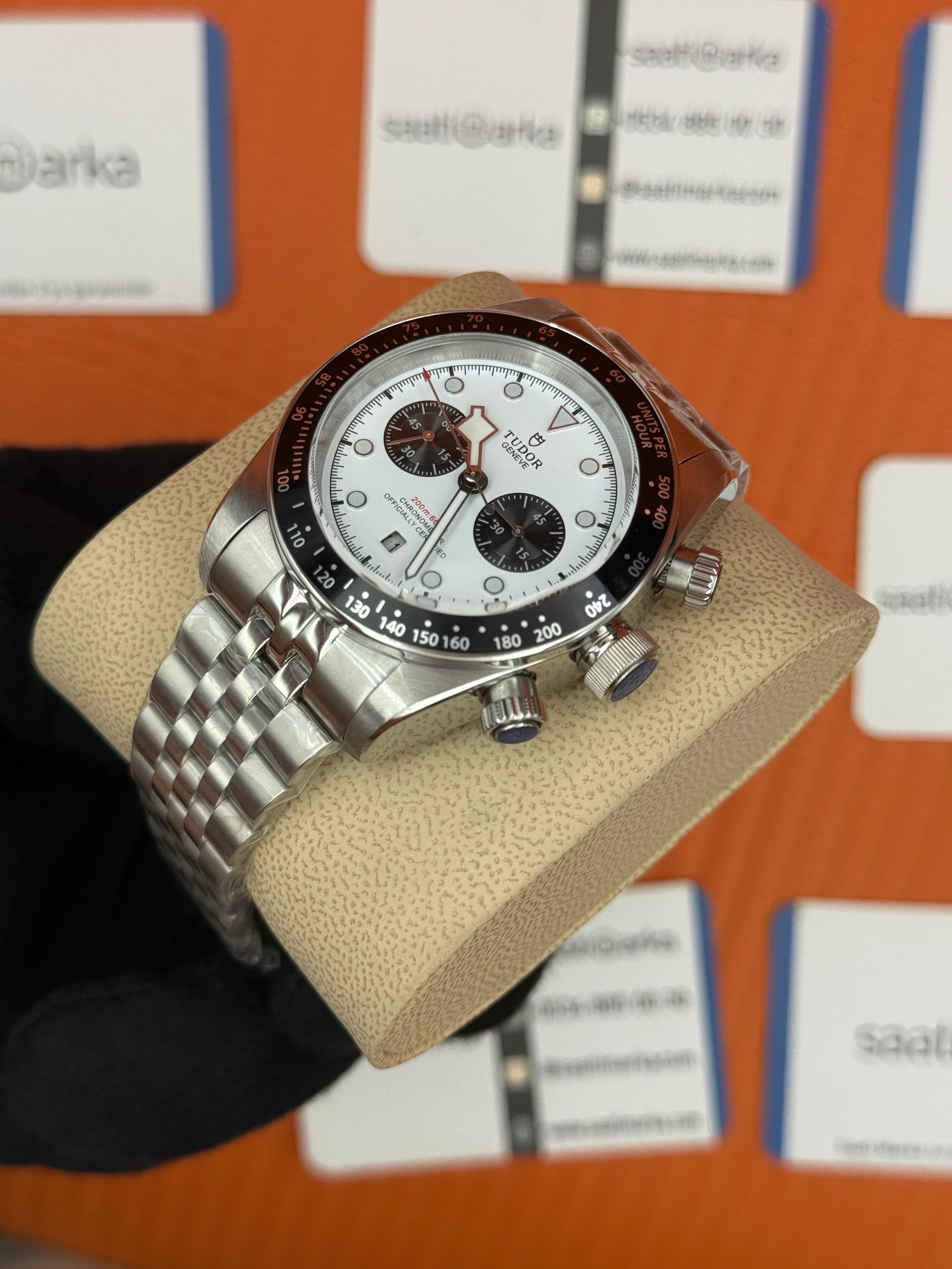 TUDOR black bay beyaz kadran silver jubilee kordon 41mm erkek kol saati