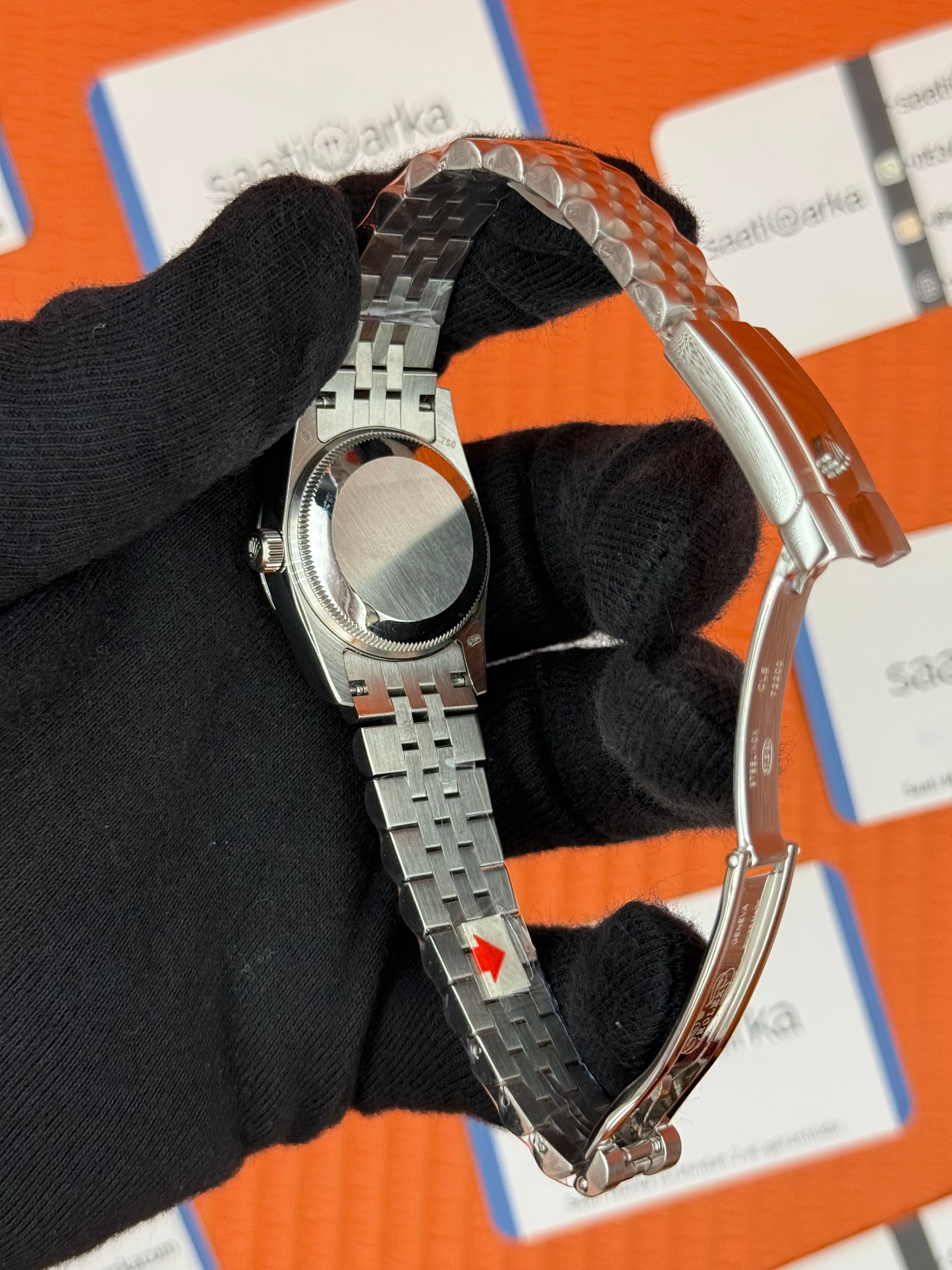 ROLEX datejust 31mm siyah roma rakamlı kadran silver jubilee kordon