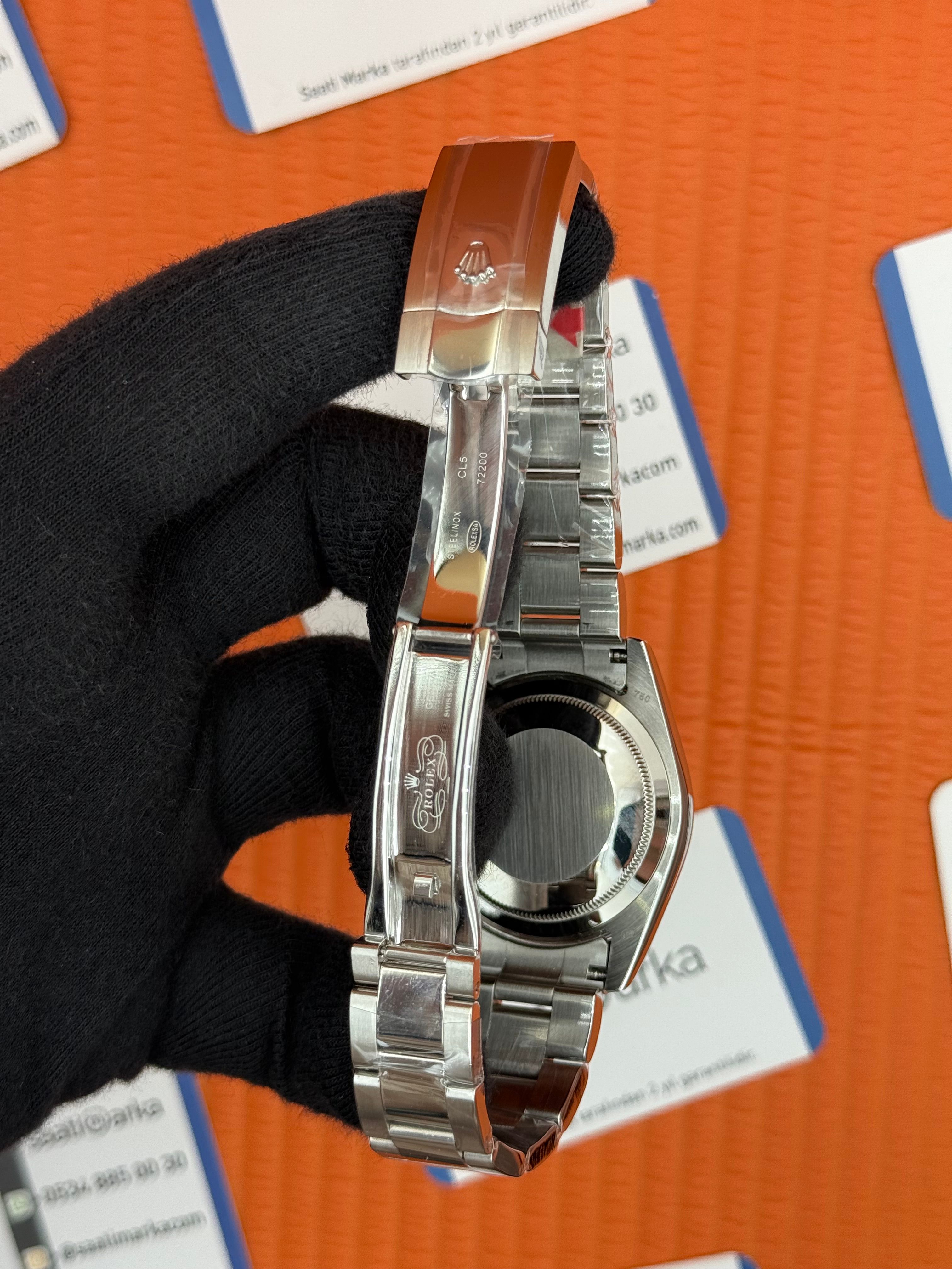 ROLEX Datejust roma rakamlı black dial silver oyster kordon