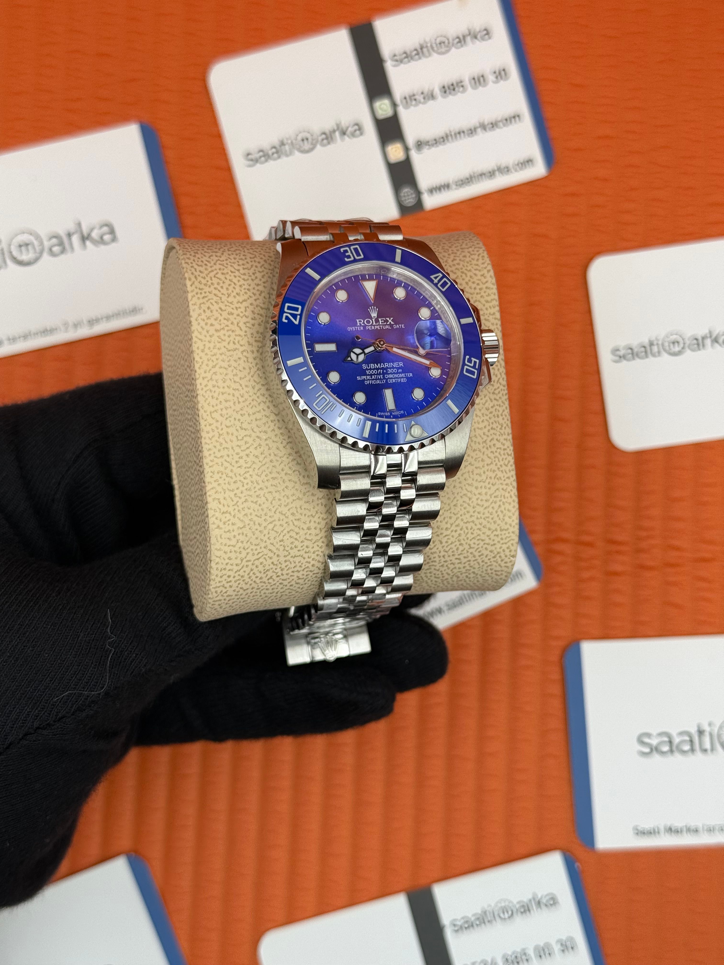 ROLEX Submariner jubilee silver kordon blue dial 