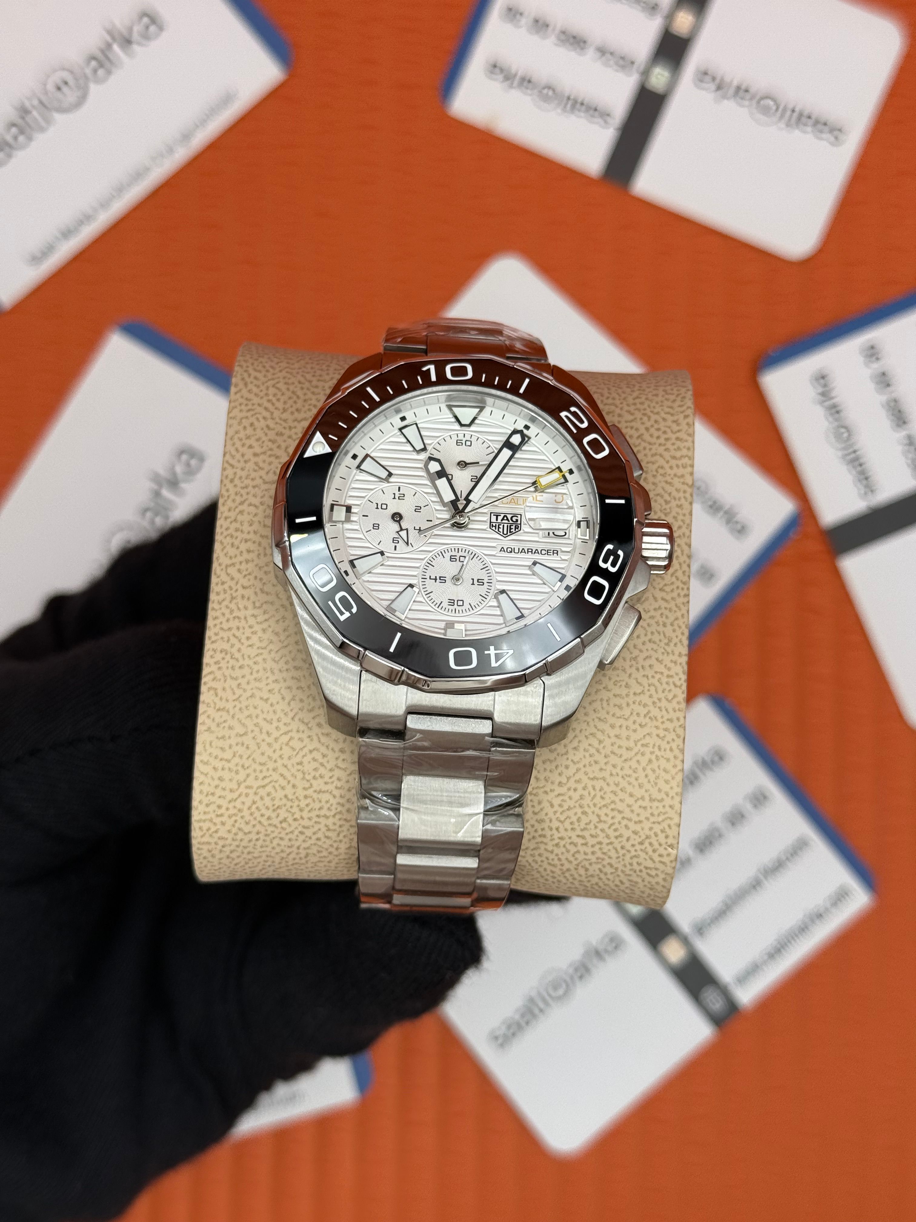 TAGHEUER GALİBRE 16 AQUARACER BEYAZ KADRAN SİYAH BEZEL 