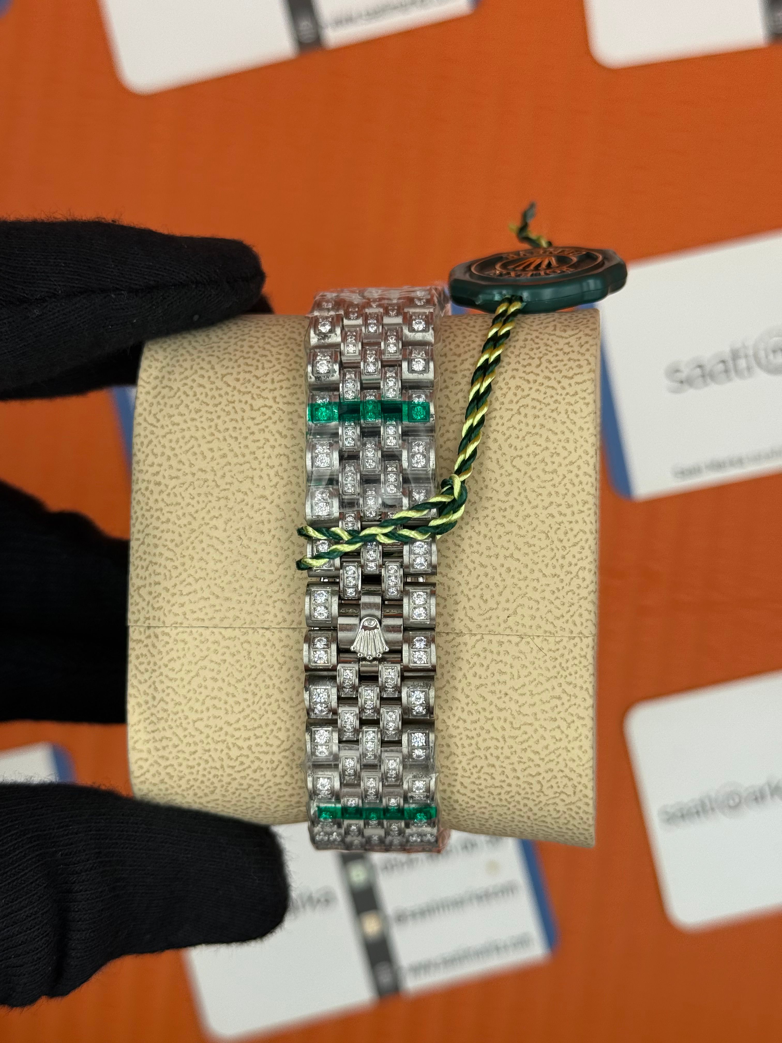 ROLEX Datejust arabic dial full diamond 41mm silver