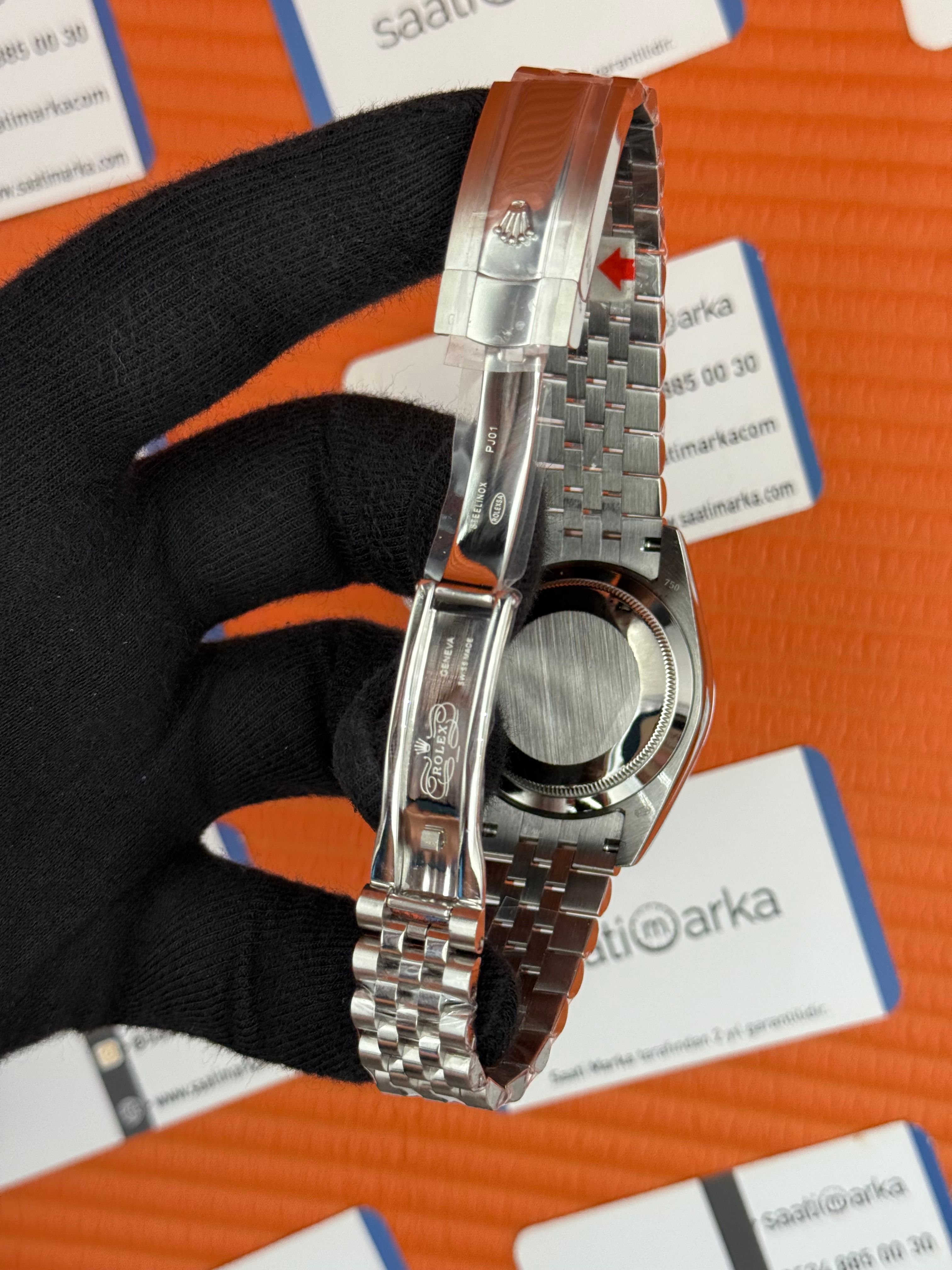ROLEX Day Date sedefli gri kadran silver jubilee kordon