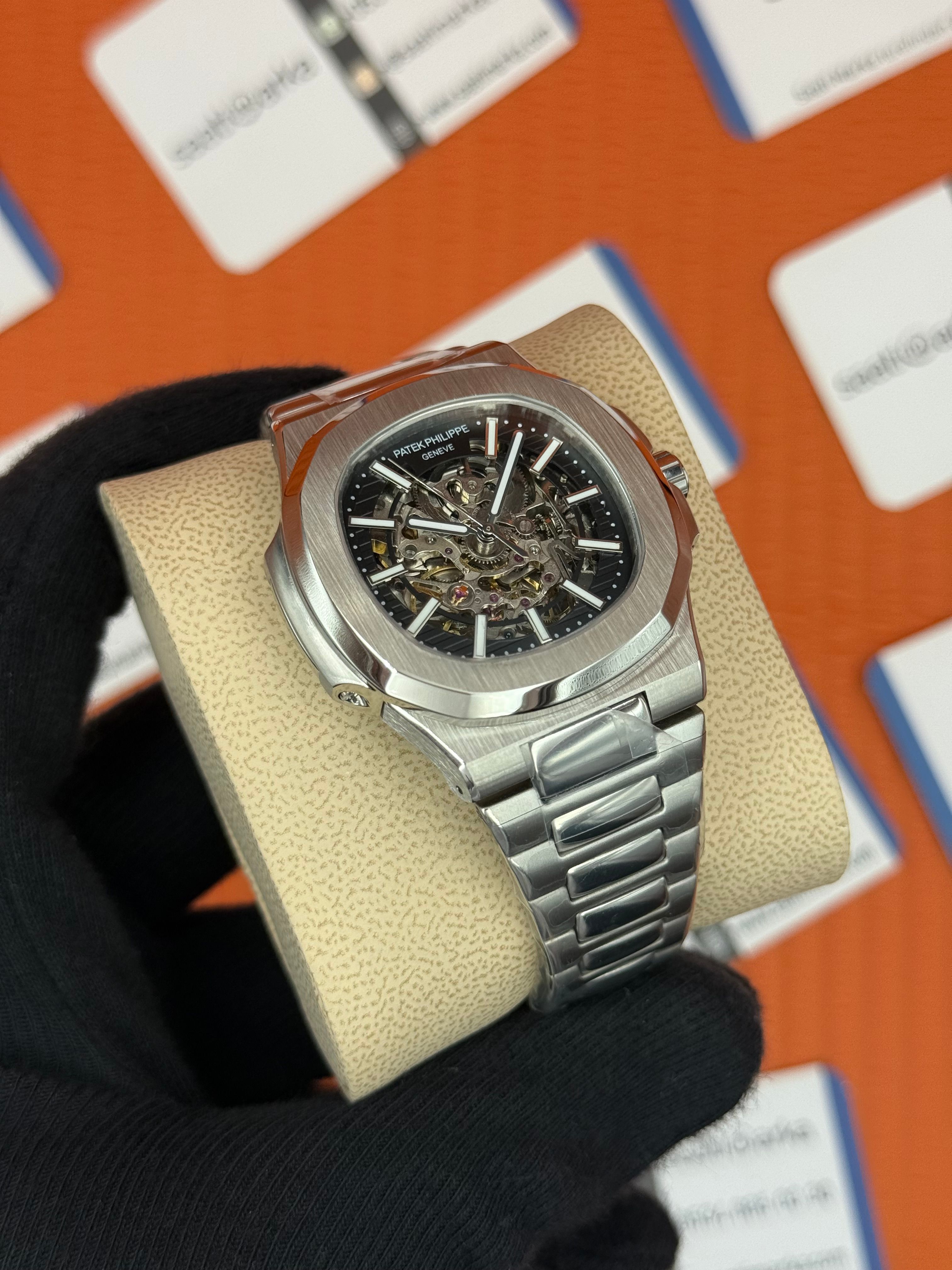 PATEK PHILIPPE SKELETON KADRAN 40MM SİLVER KASA-KORDON