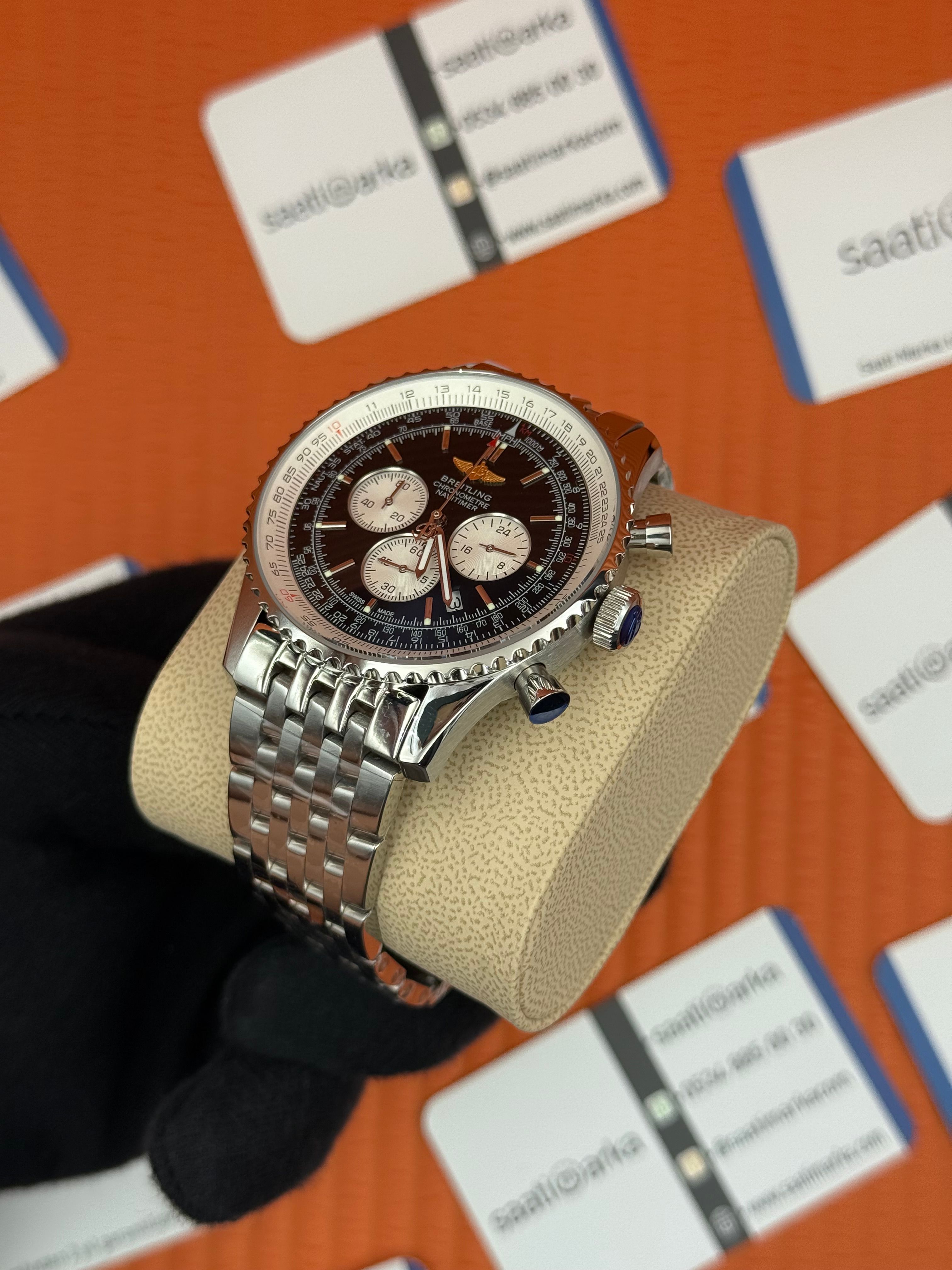 BREITLING Navitimer siyah kadran çelik kasa-kordon