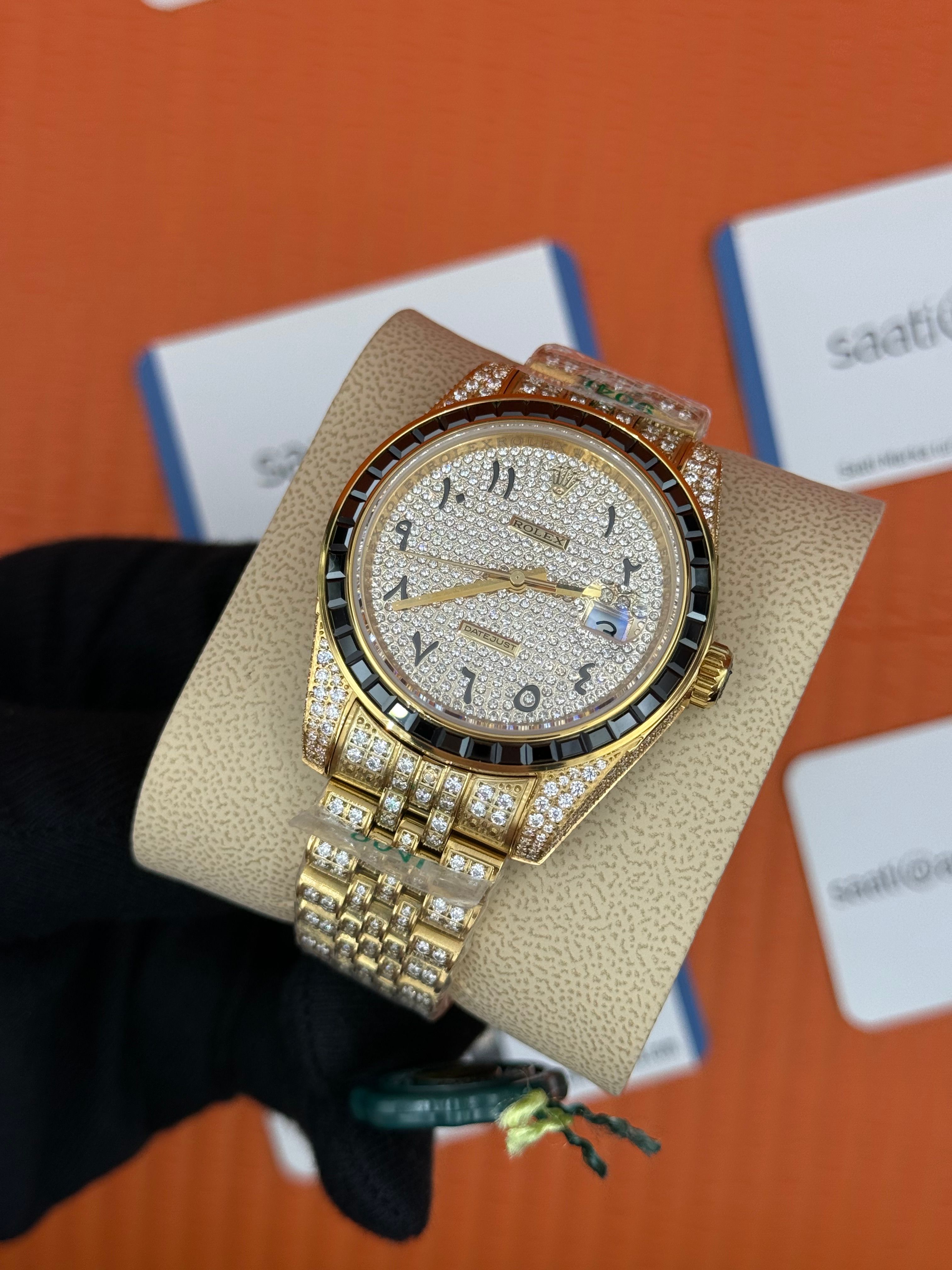 ROLEX Datejust arabic dial full diamond 41mm gold