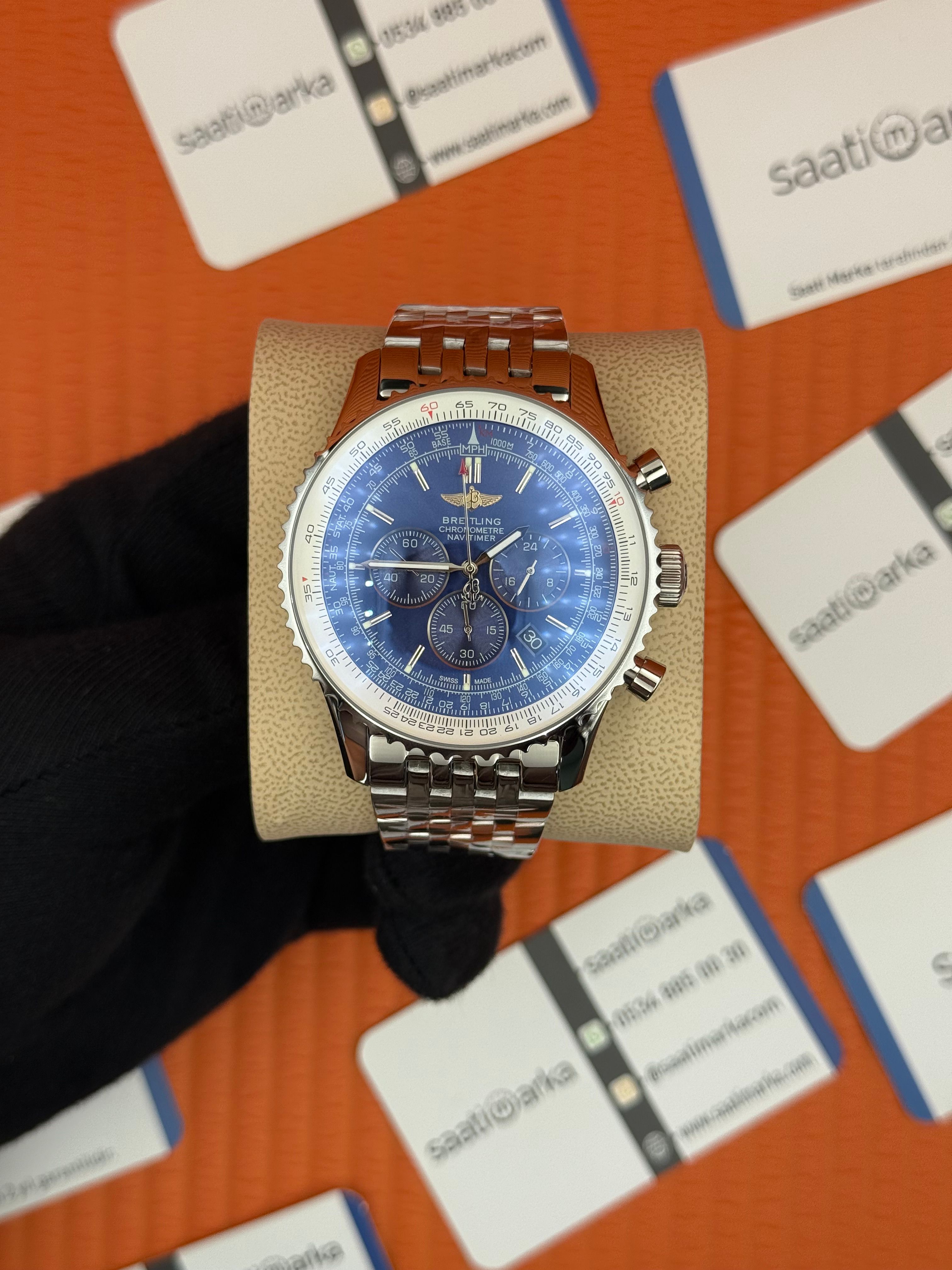 BREITLING Navitimer mavi kadran çelik kasa-kordon