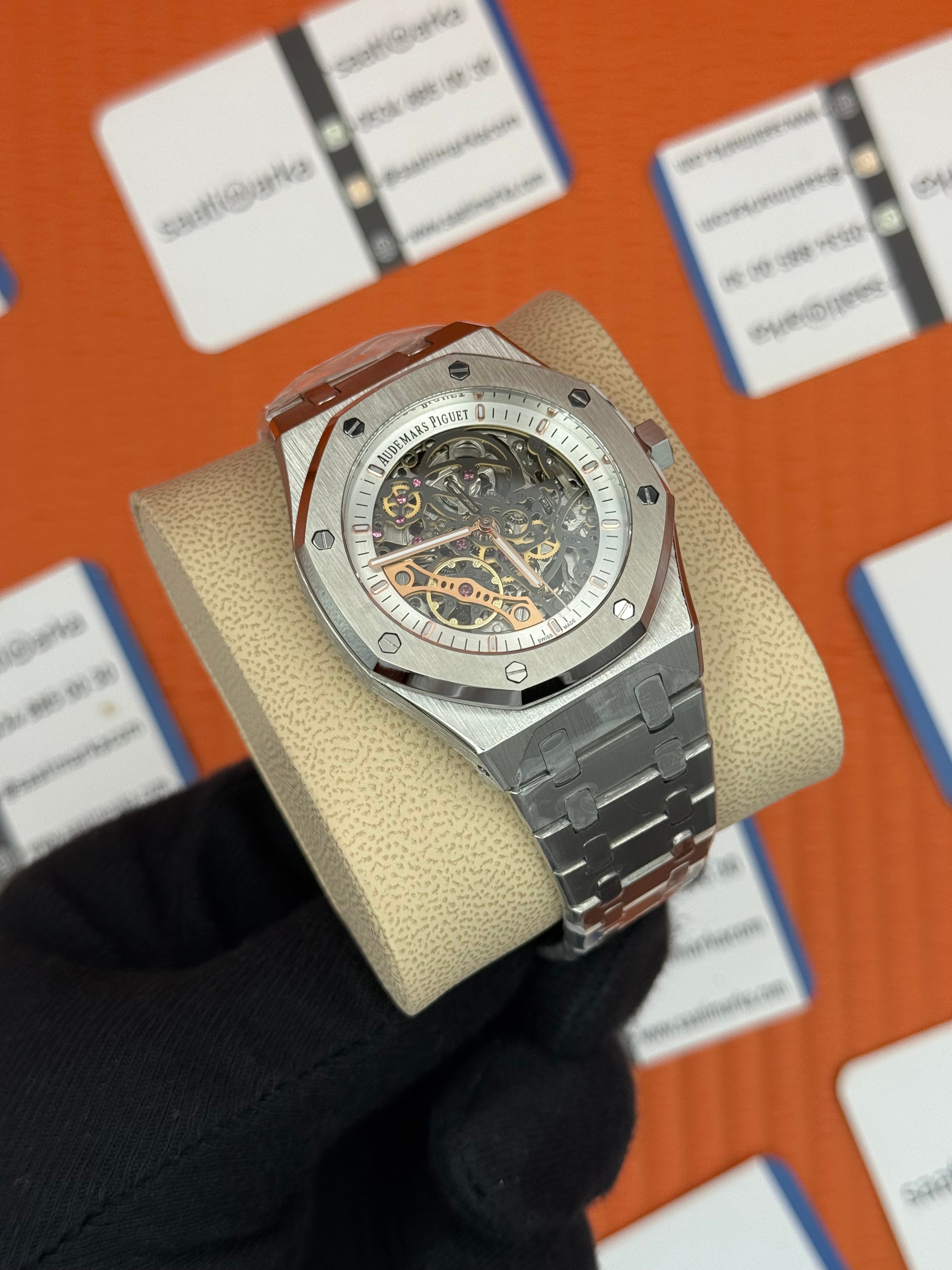 AUDEMARS PİGUET ROYAL OAK BEYAZ SKELETON KADRAN SİLVER KASA KORDON