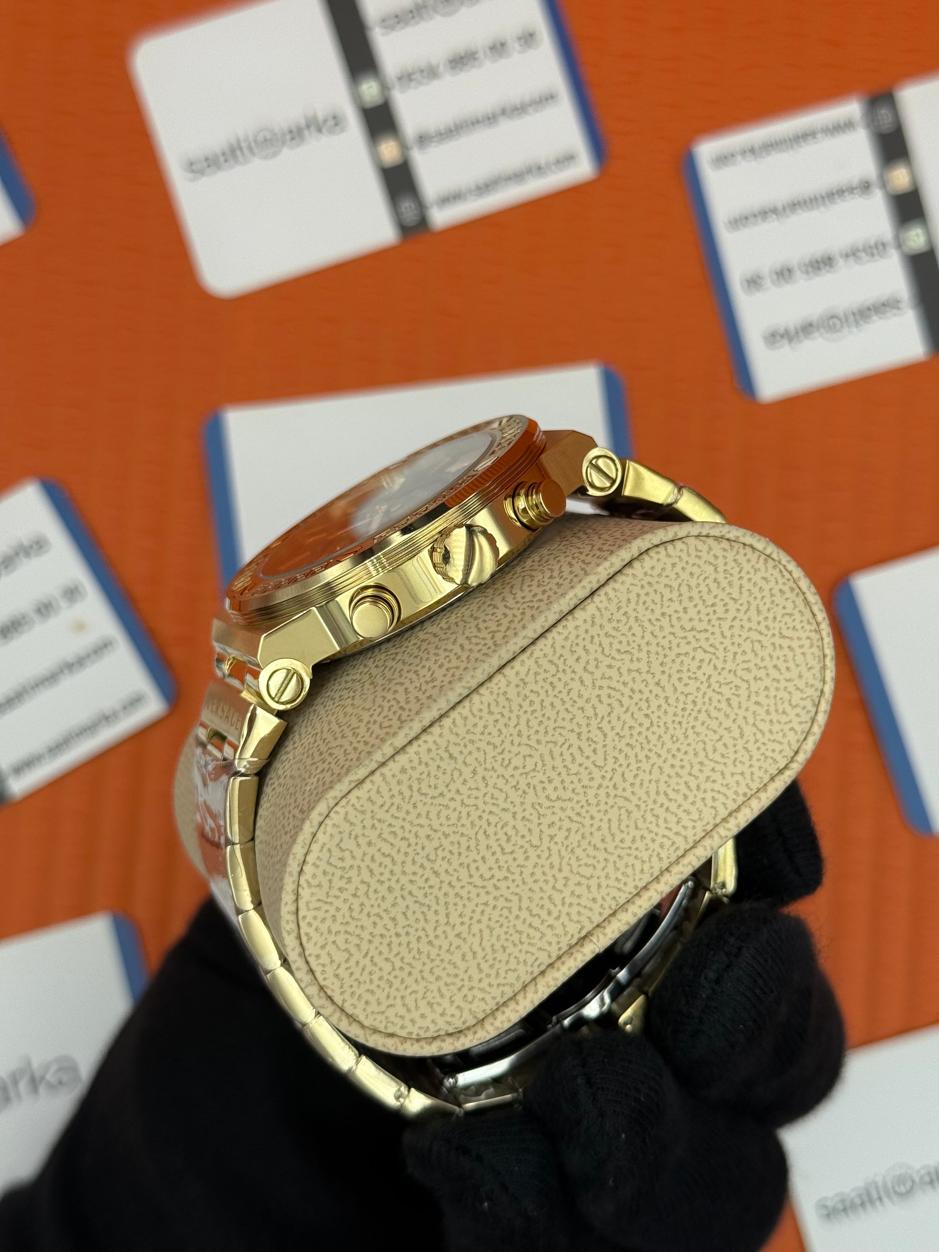 VERSACE ERKEK KOL SAATİ YEŞİL KADRAN GOLD KASA KORDON