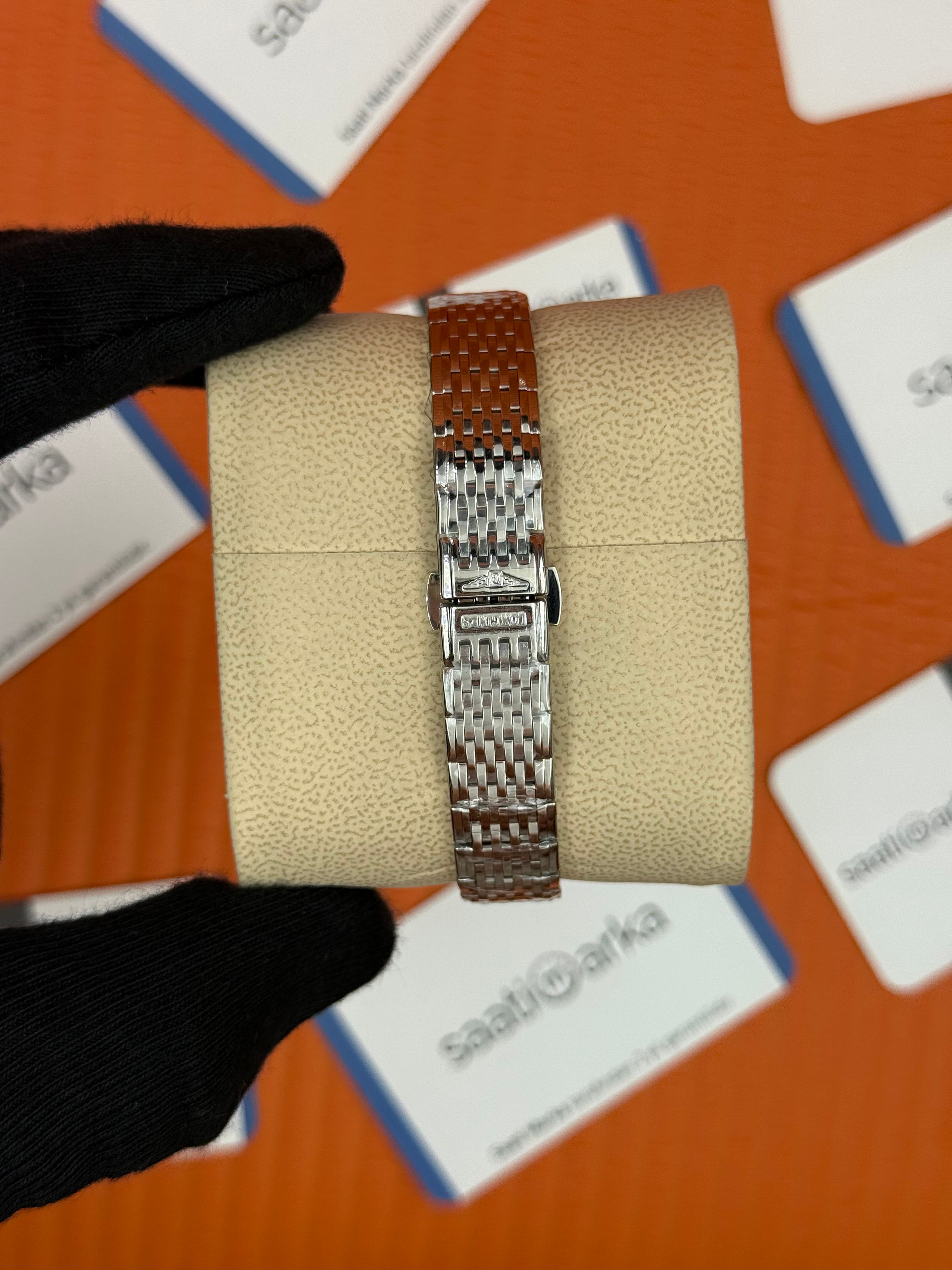 LONGINES L42094116 beyaz baget taşlı kadran silver kasa kordon