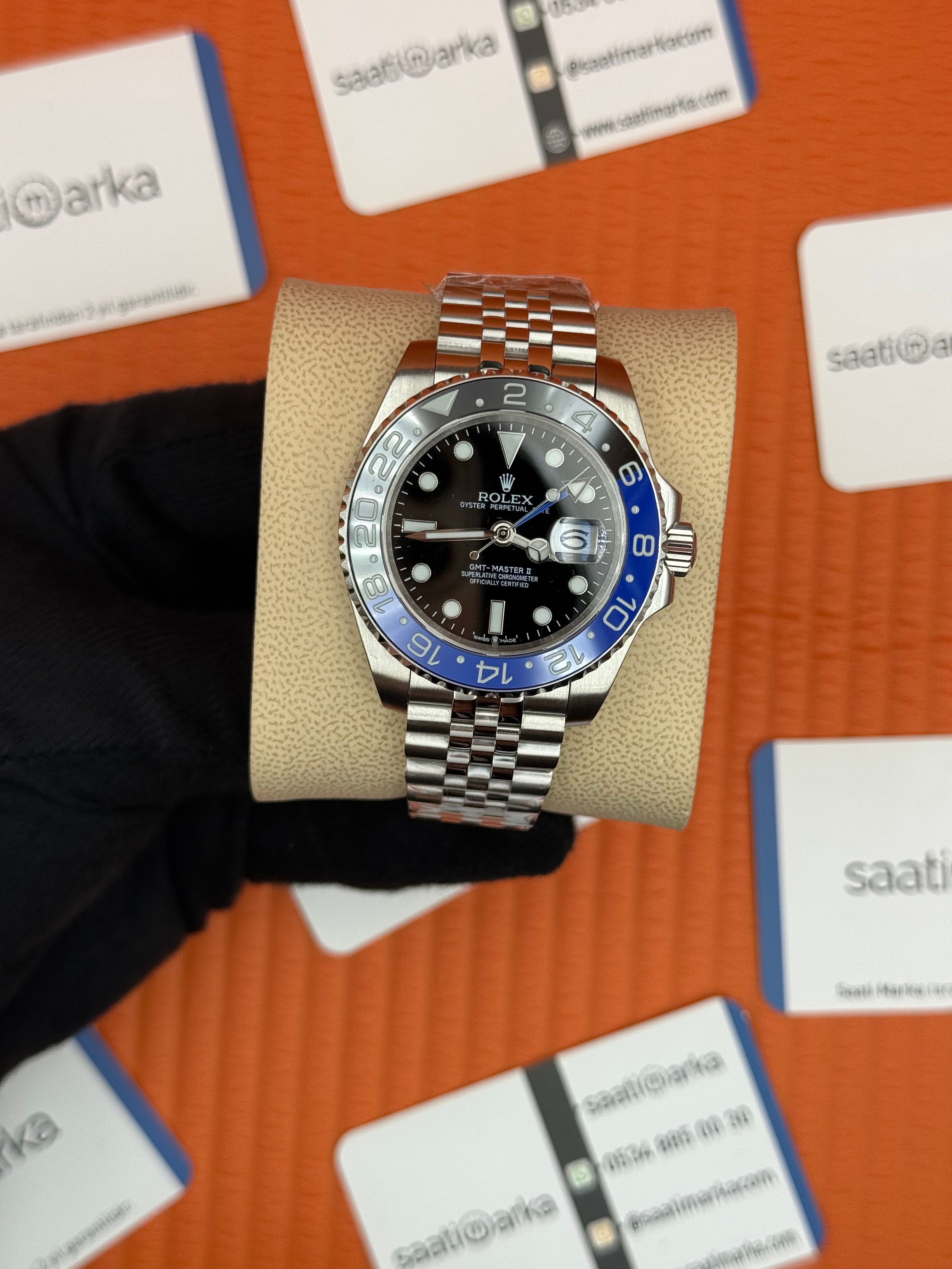 ROLEX Gmt Master Sprite black dial black blue bezel jubilee 40mm