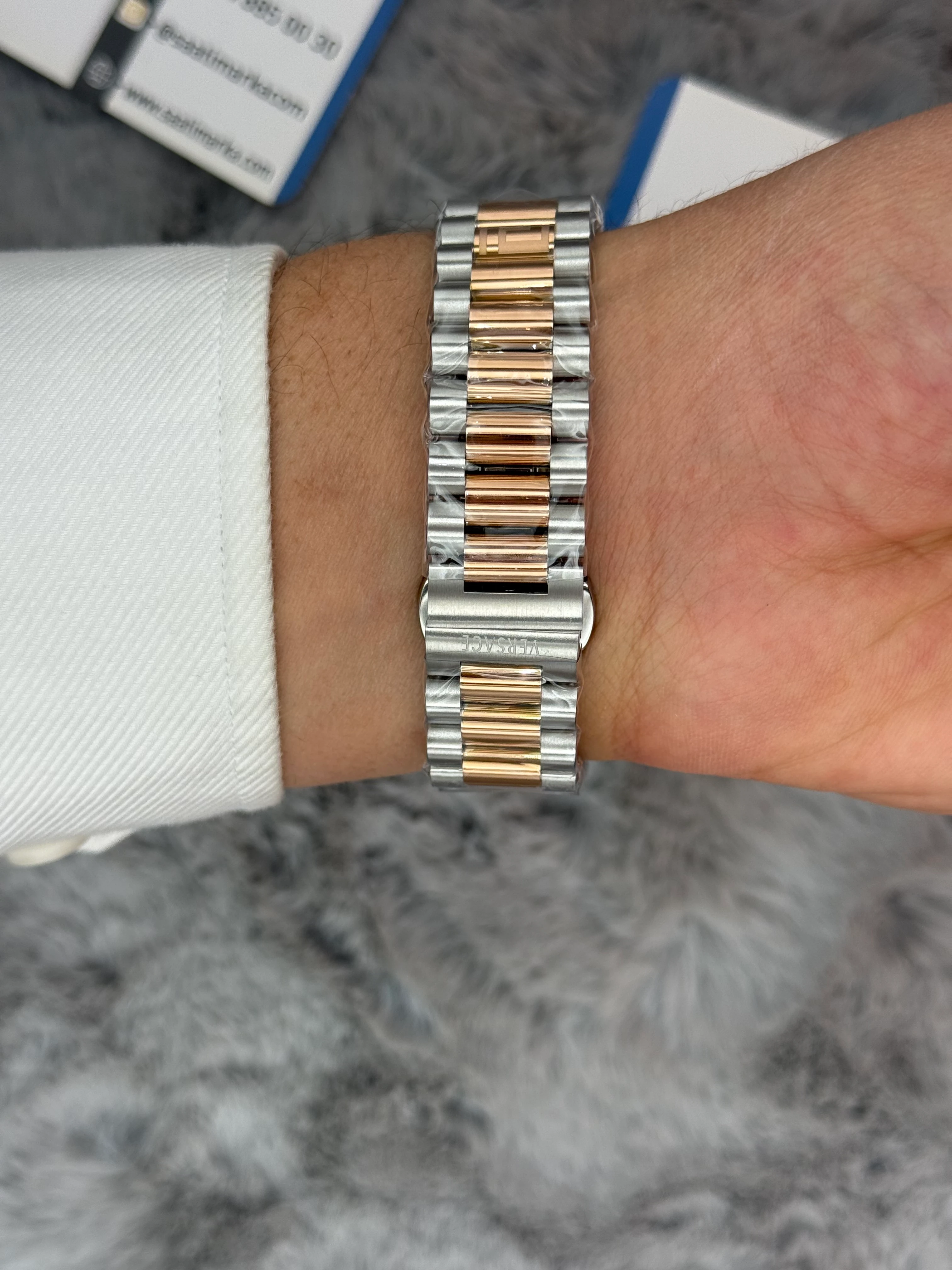 VERSACE 40MM BEYAZ KADRAN ROSE SİLVER KASA KORDON ERKEK KOL SAATİ