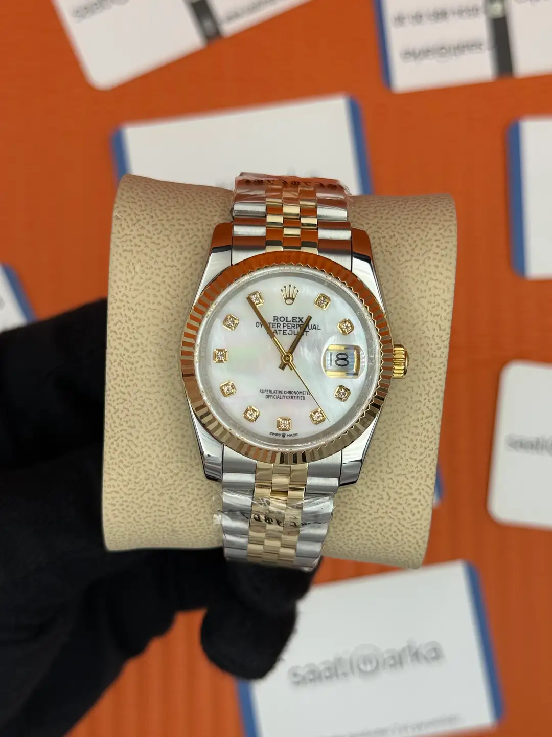ROLEX datejust 36mm beyaz sedefli kadran jubilee kordon