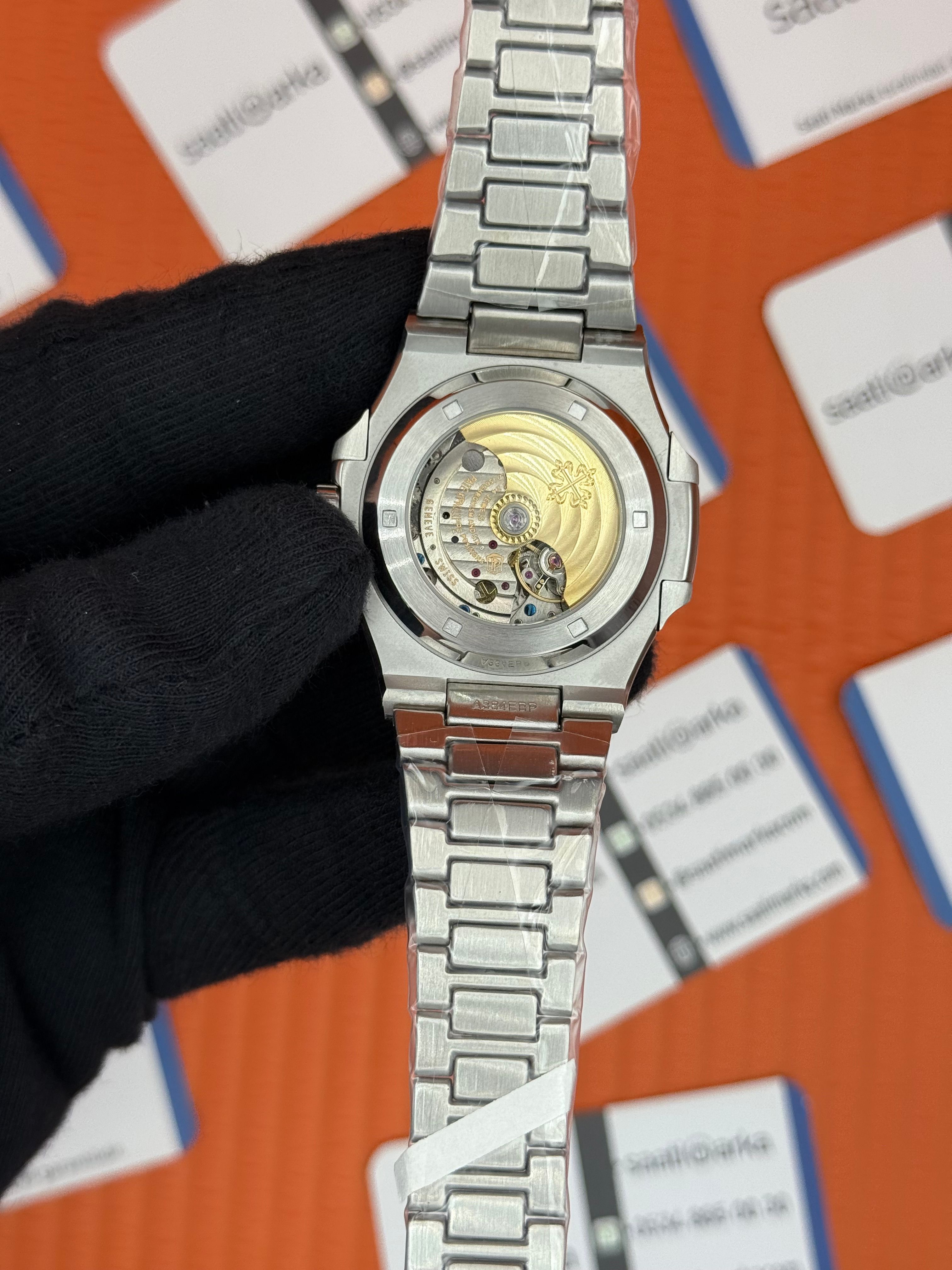 PATEK PHILIPPE NAUTİLUS BUZ MAVİSİ KADRAN SİLVER KASA-KORDON 
