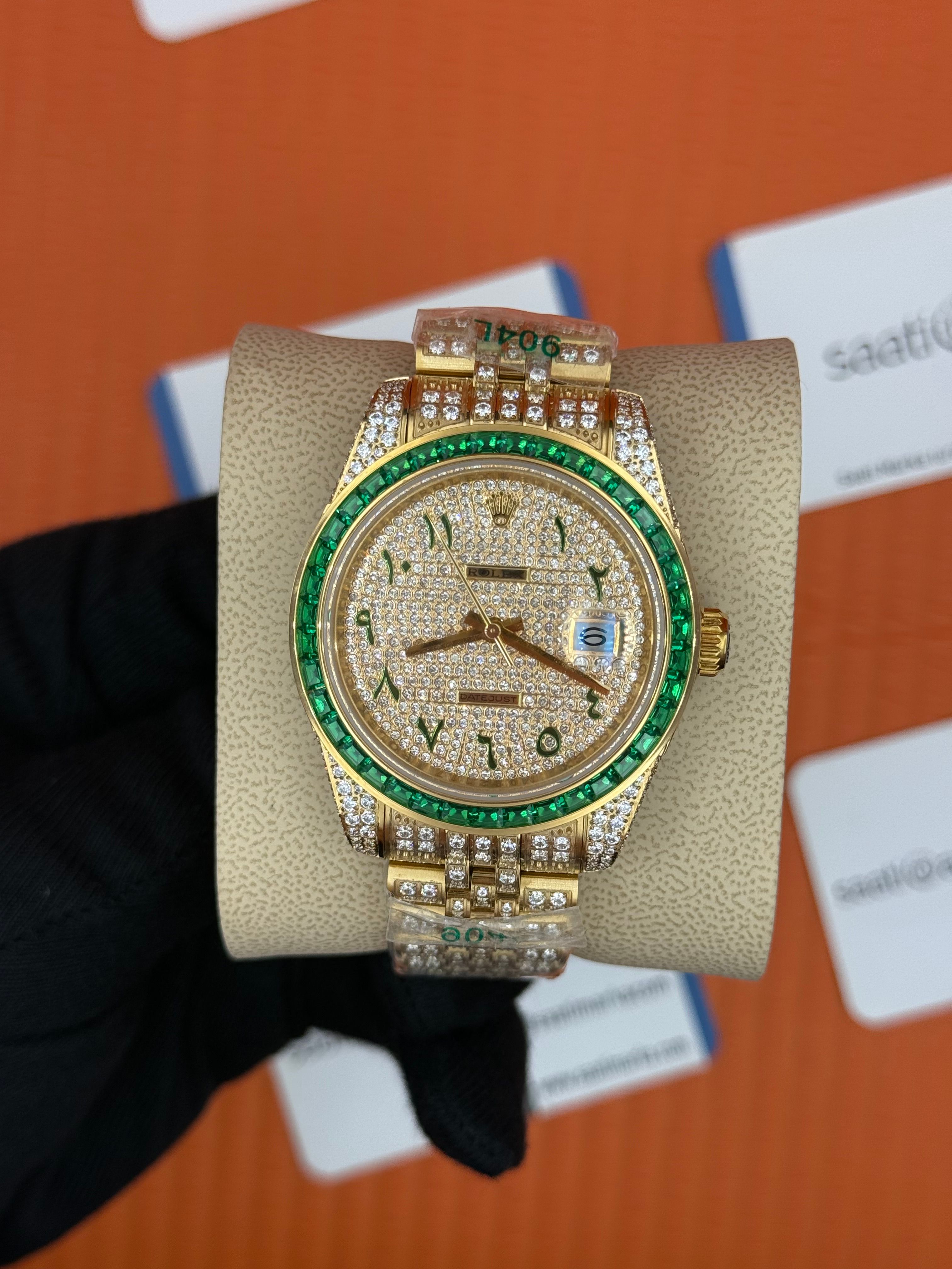 ROLEX Datejust  arabic dial full diamond 41mm gold
