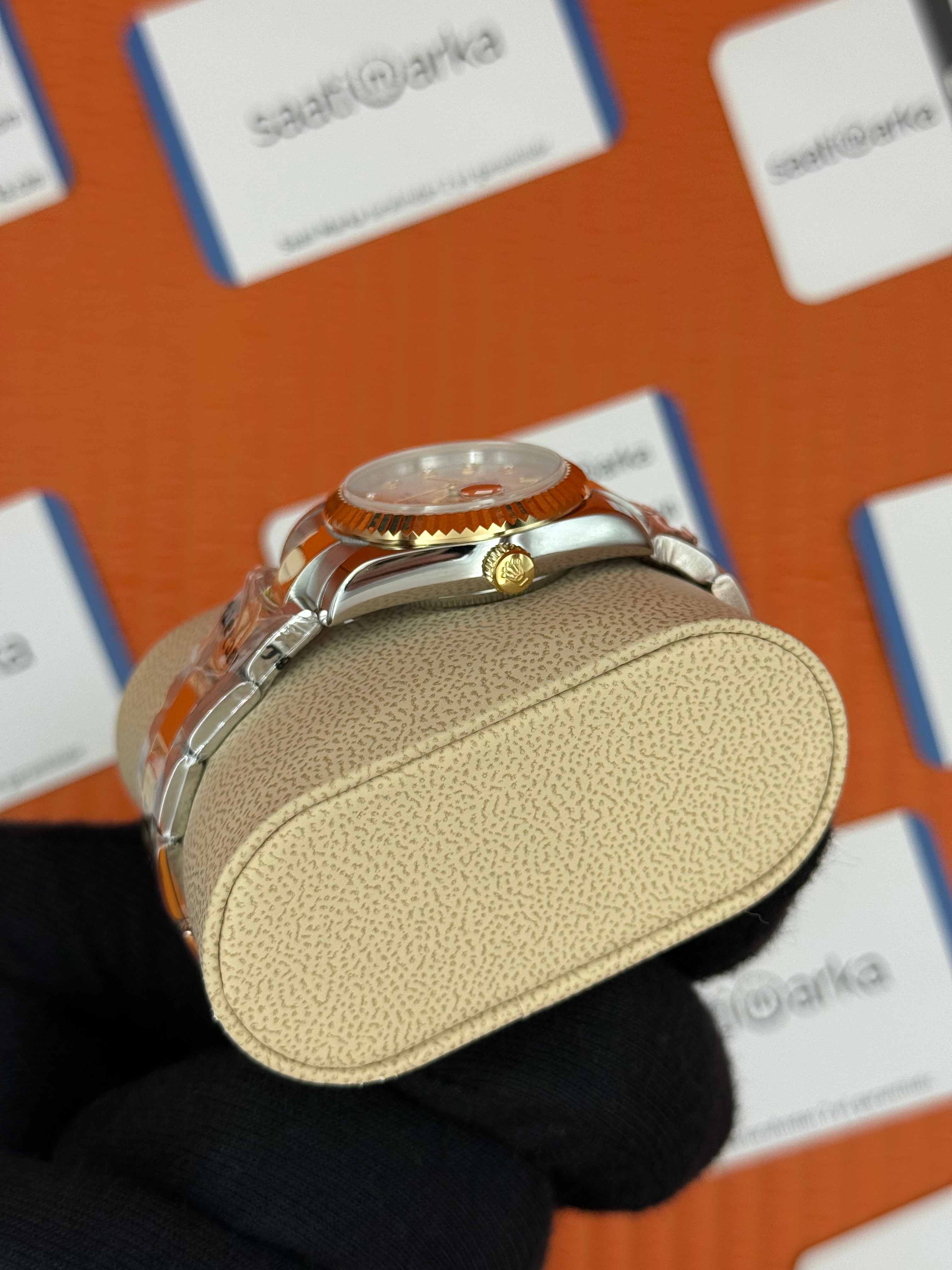 ROELX datejust 31mm beyaz baget taşlı kadran gold silver oyster kordon