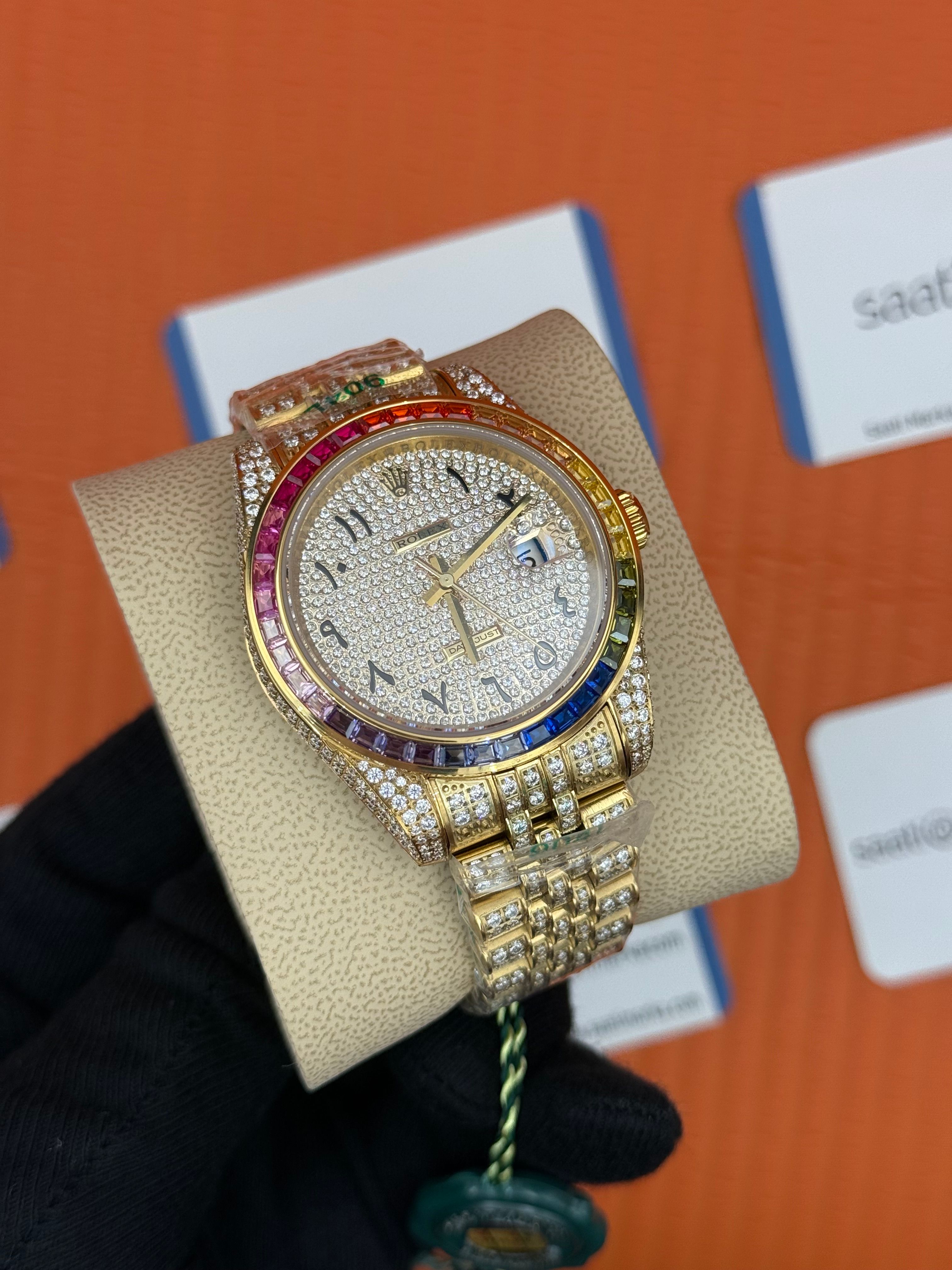 ROLEX Datejust arabic dial full diamond 41mm gold 
