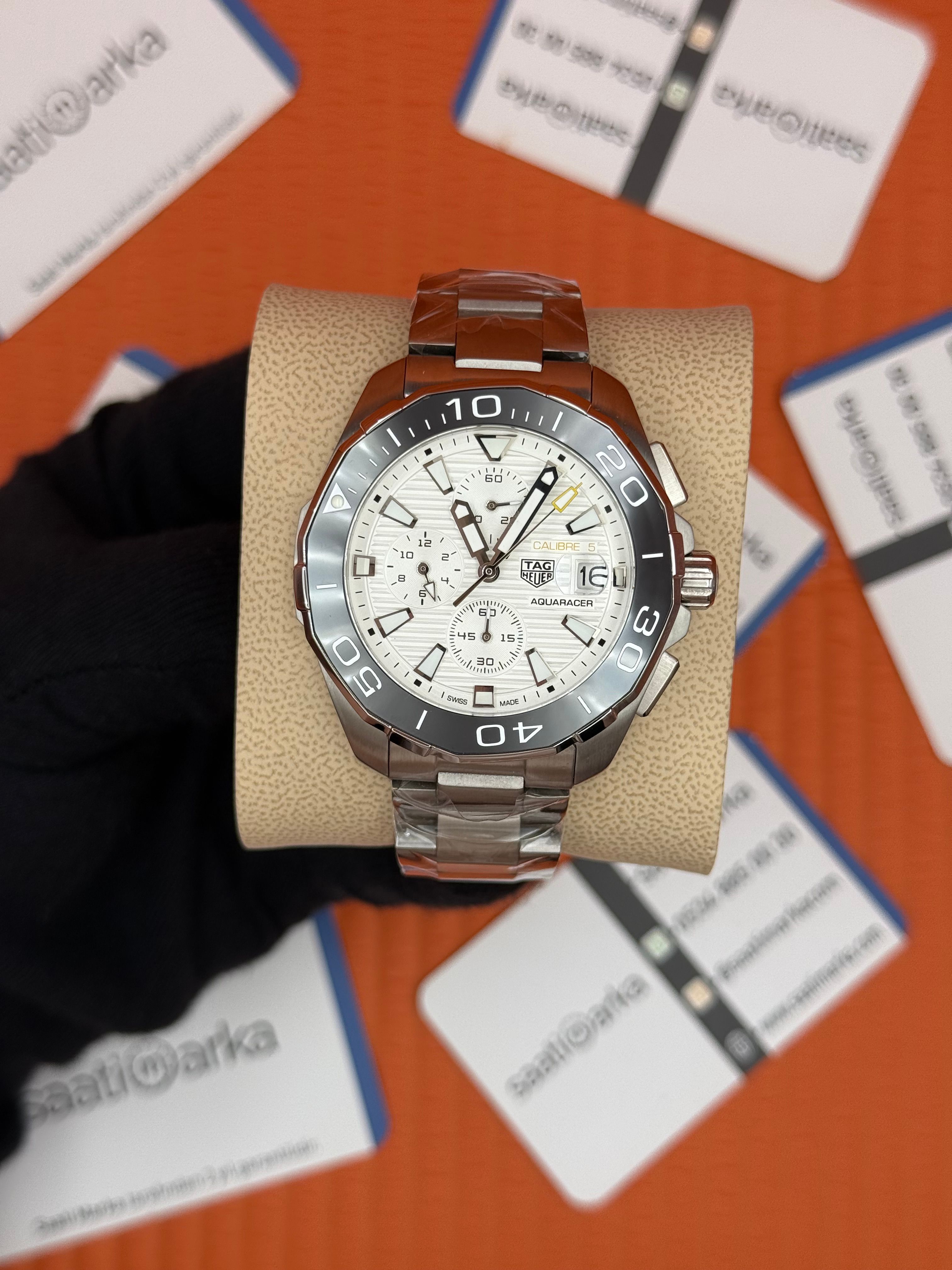 TAGHEUER GALİBRE 16 AQUARACER BEYAZ KADRAN SİYAH BEZEL 