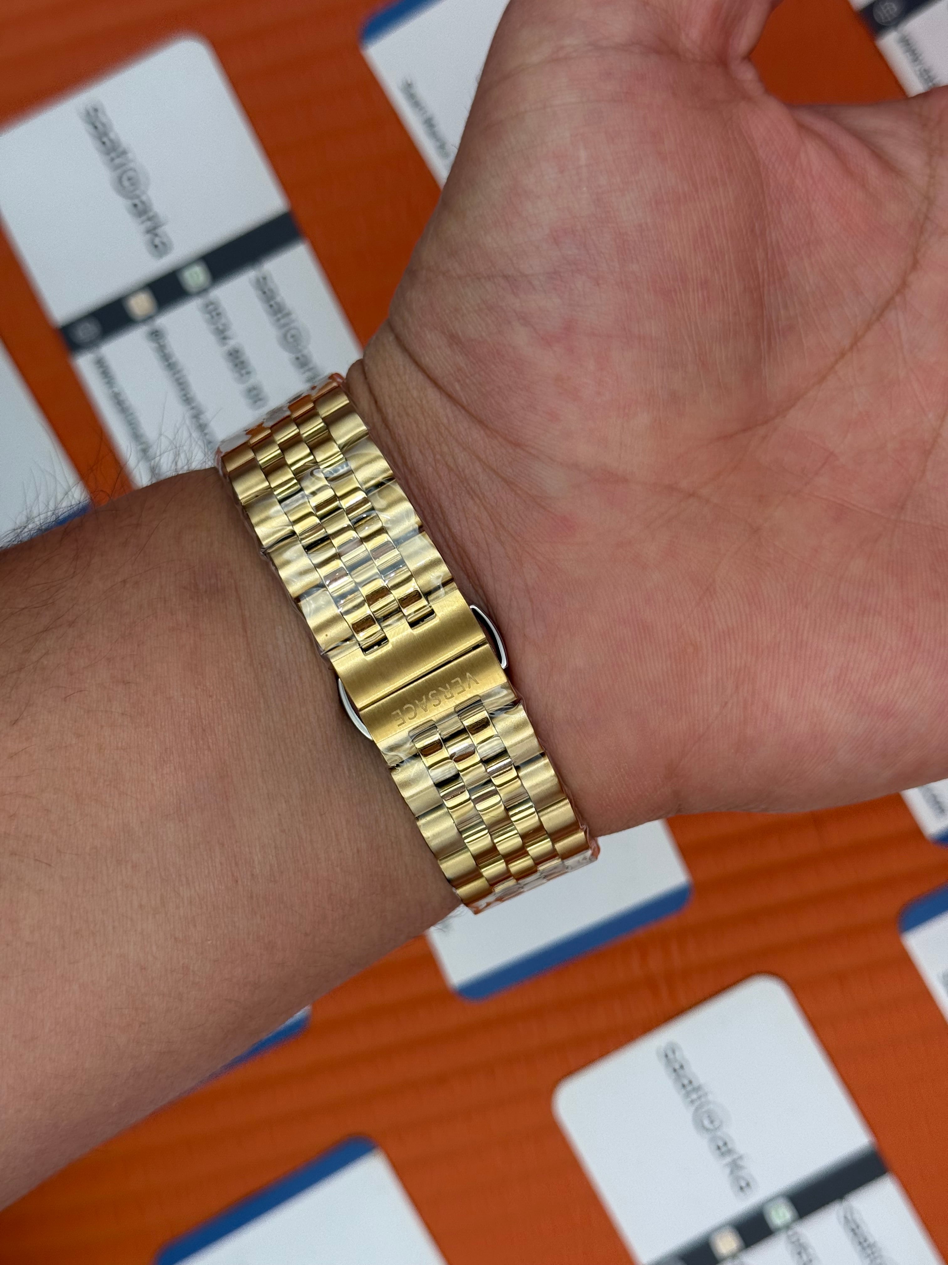 VERSACE beyaz kadran gold kasa kordon jubilee erkek kol saati