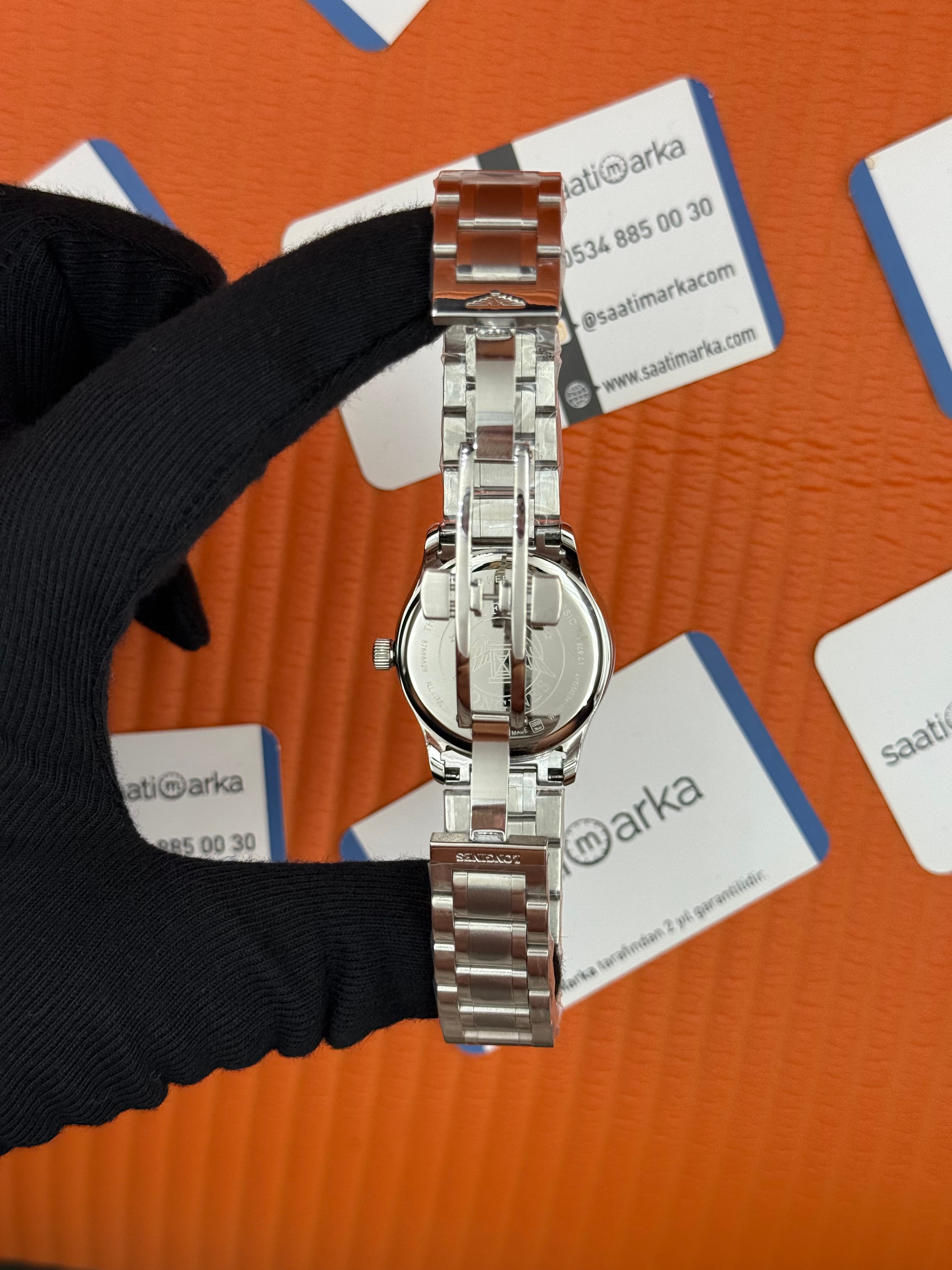 LONGINES beyaz kadran silver kasak kordon 34mm