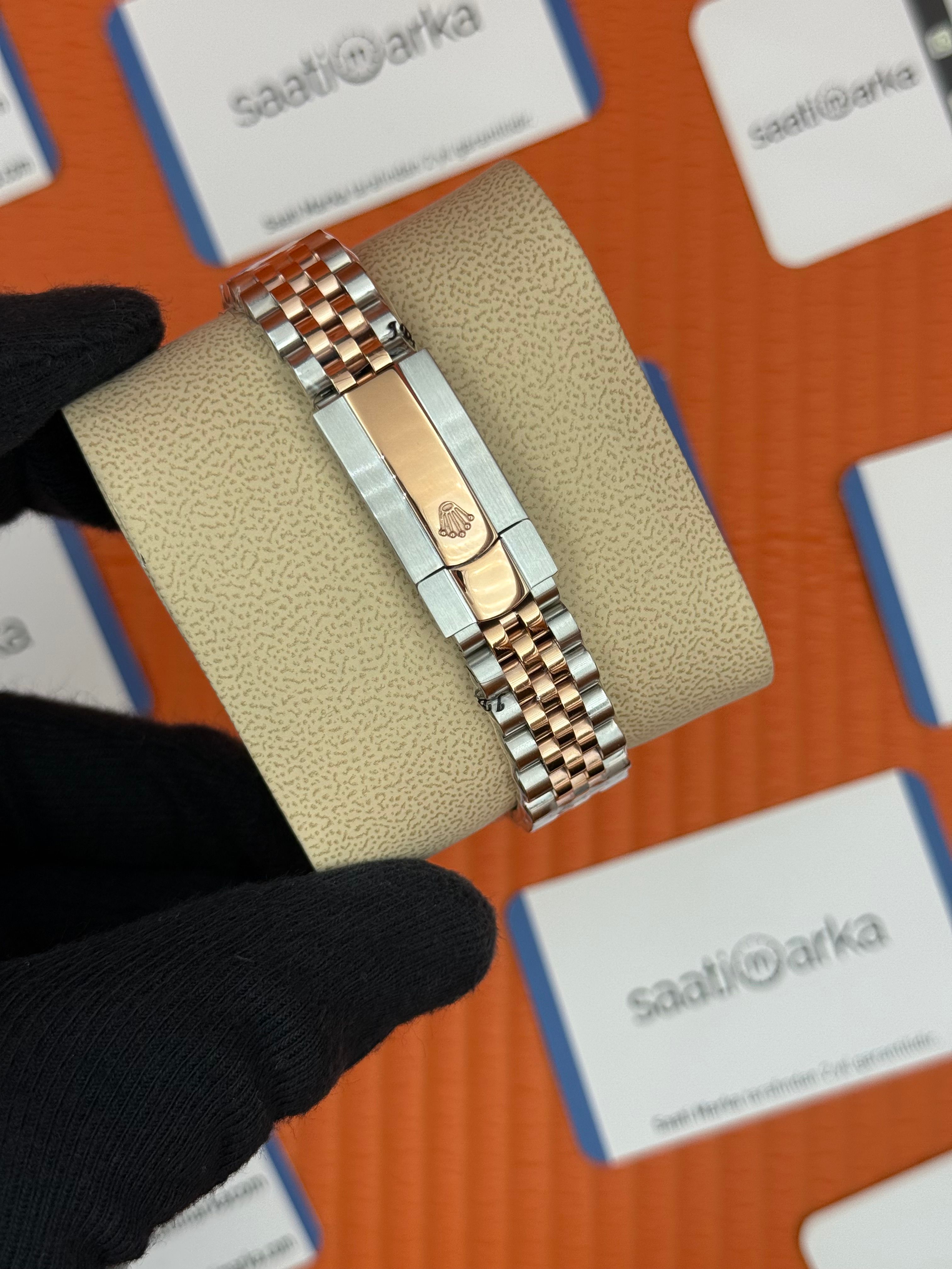 ROLEX datejust 31mm kahverengi roma rakamlı kadran rose silver jubilee kordon