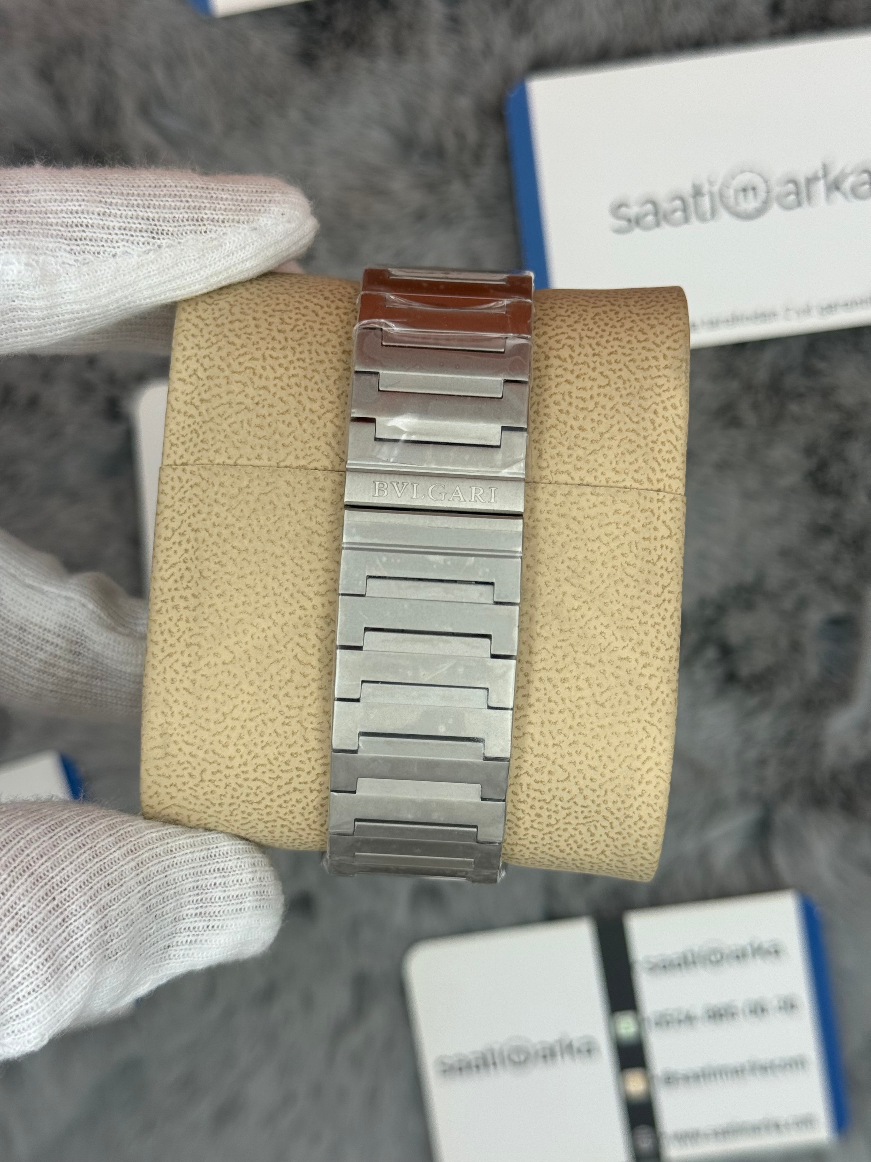 BVLGARİ octo 40mm su yeşili kadran silver kasa kordon erkek kol saati