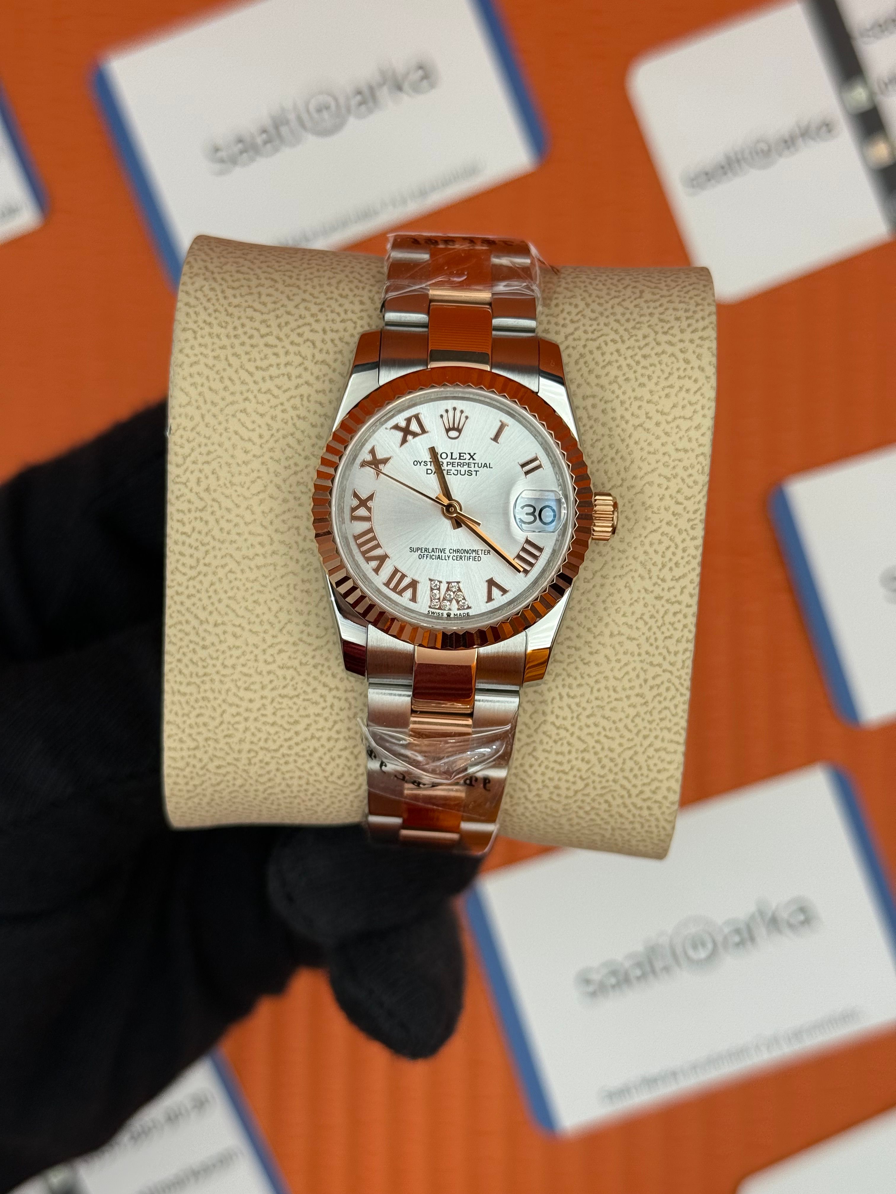 ROLEX datejust 31mm beyaz kadran oyster kordon 