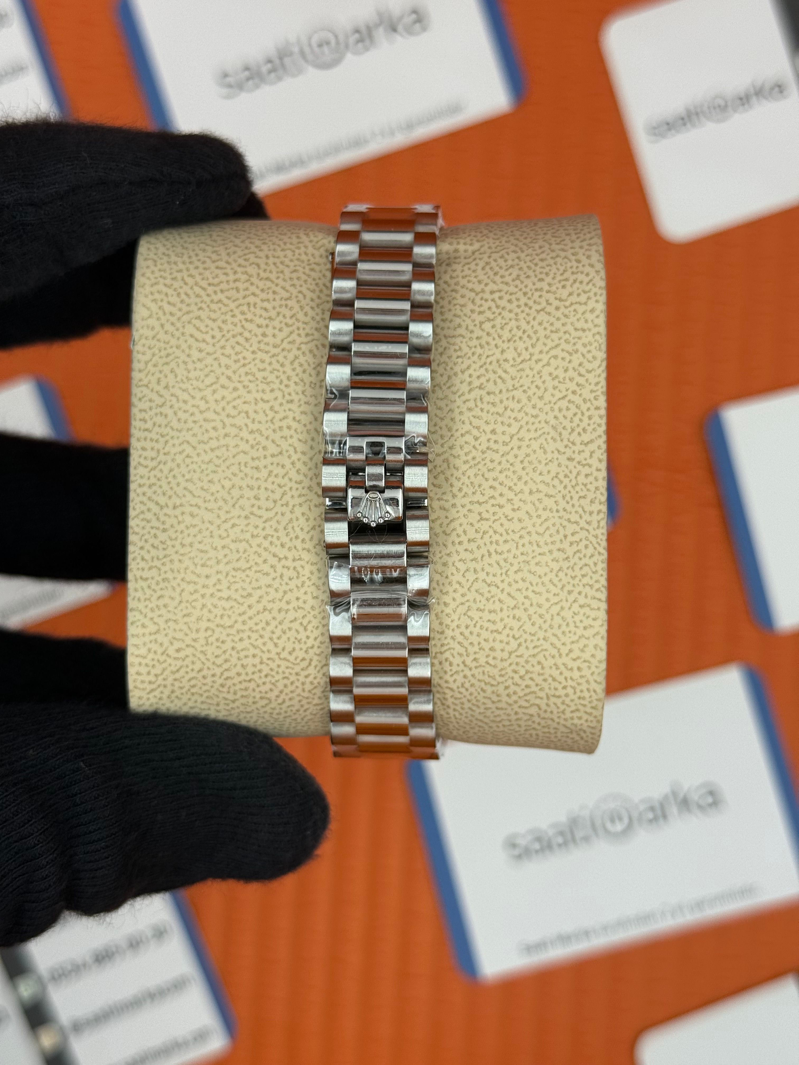 ROLEX datejust 31mm yeşil kadran silver president kordon taşlı bezel 