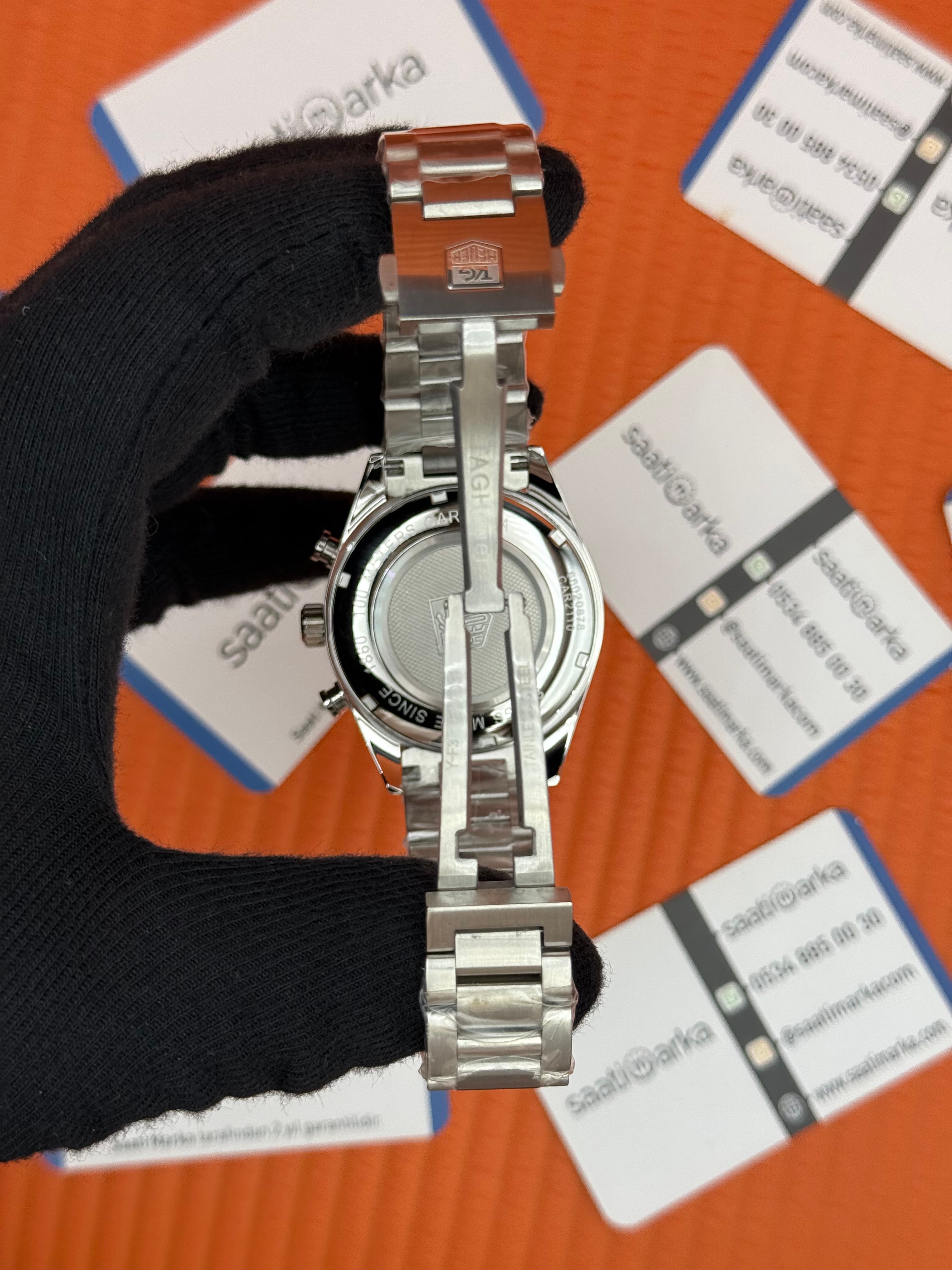 TAGHEUER CARRERA BEYAZ KADRAN  ÇELİK KASA KORDON 