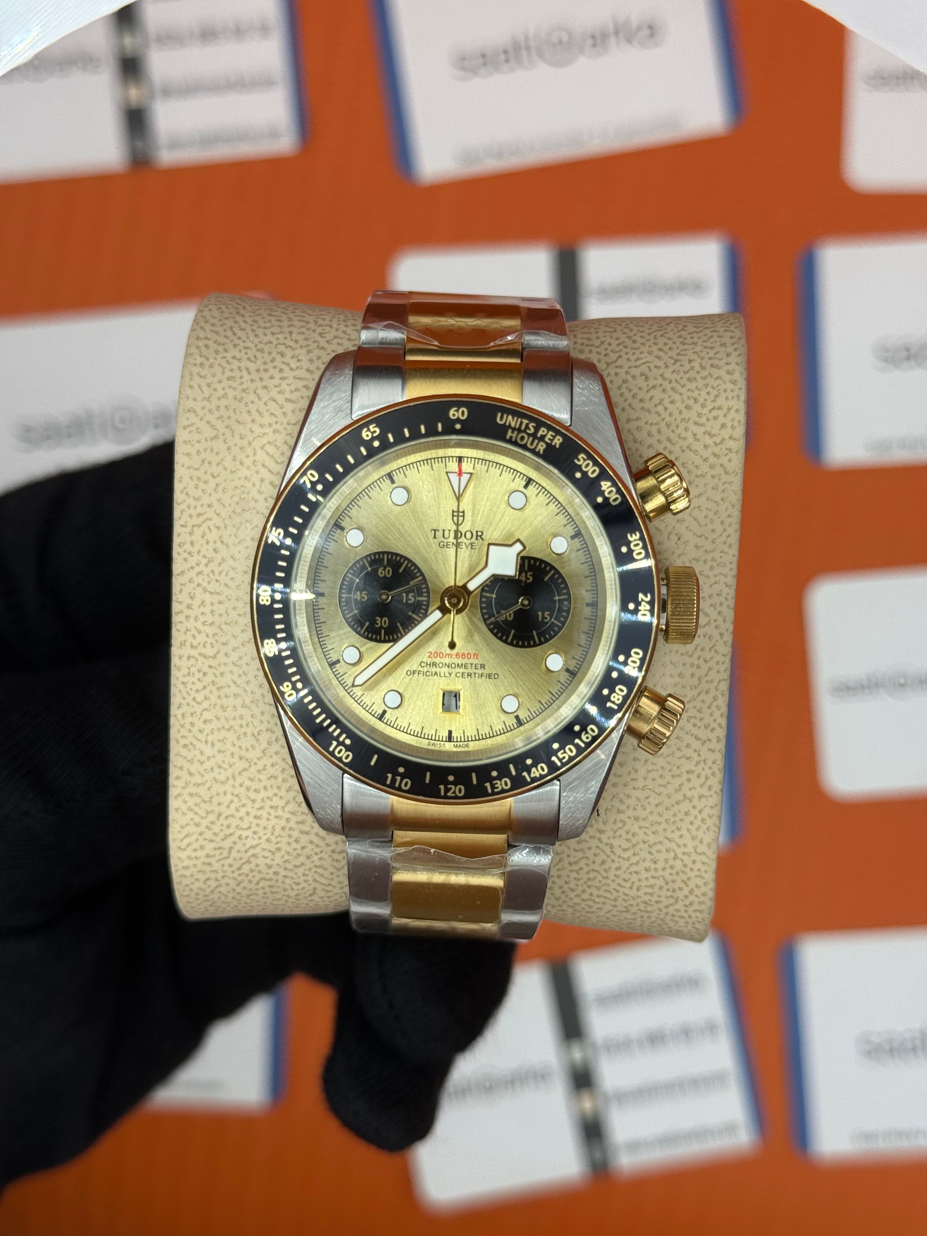 TUDOR black bey şampanya kadran gold silver kasa kordon 41mm erkek kol saati