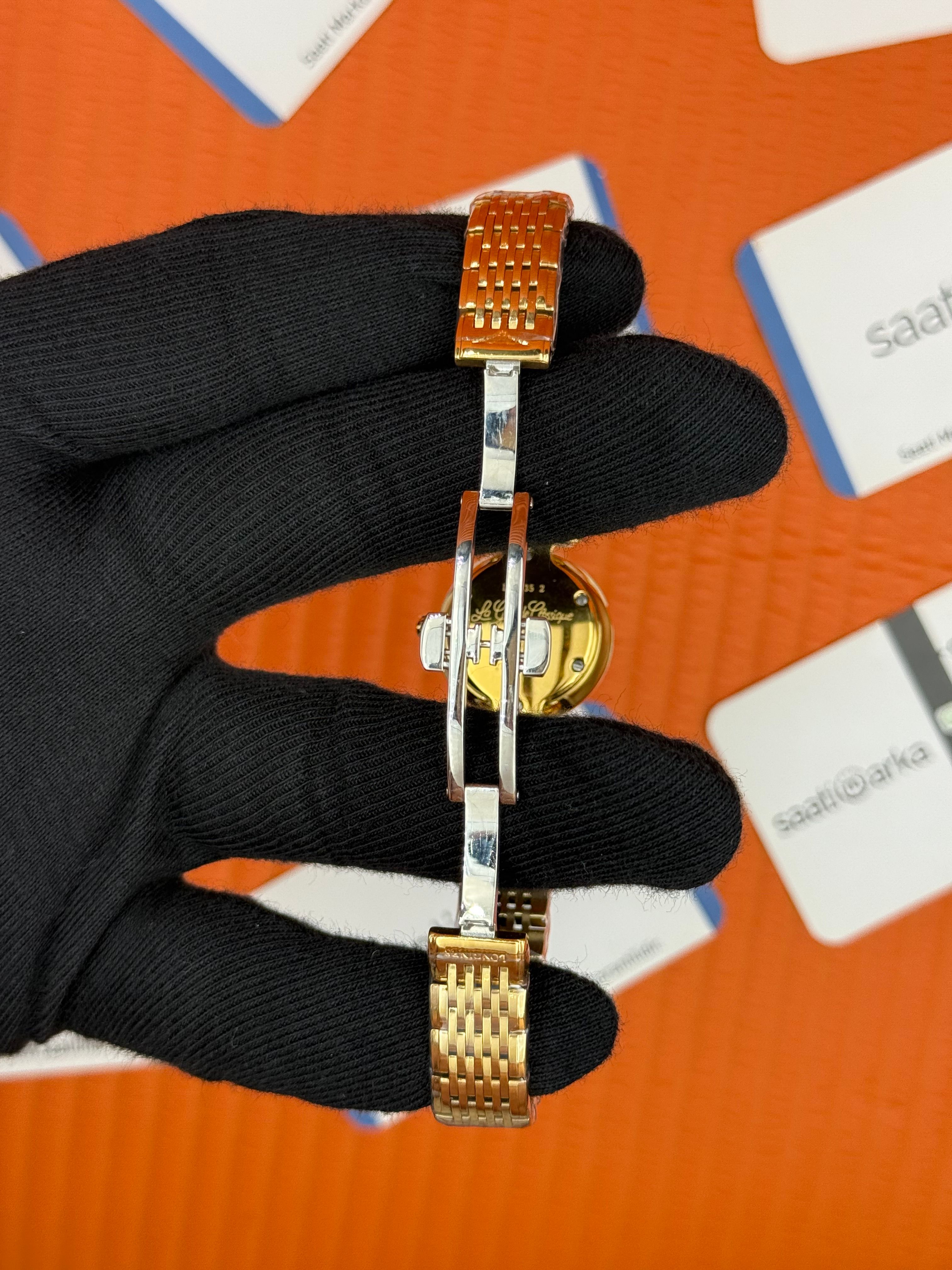 LONGINES L45122878 beyaz baget taşlı kadran gold kasa kordon
