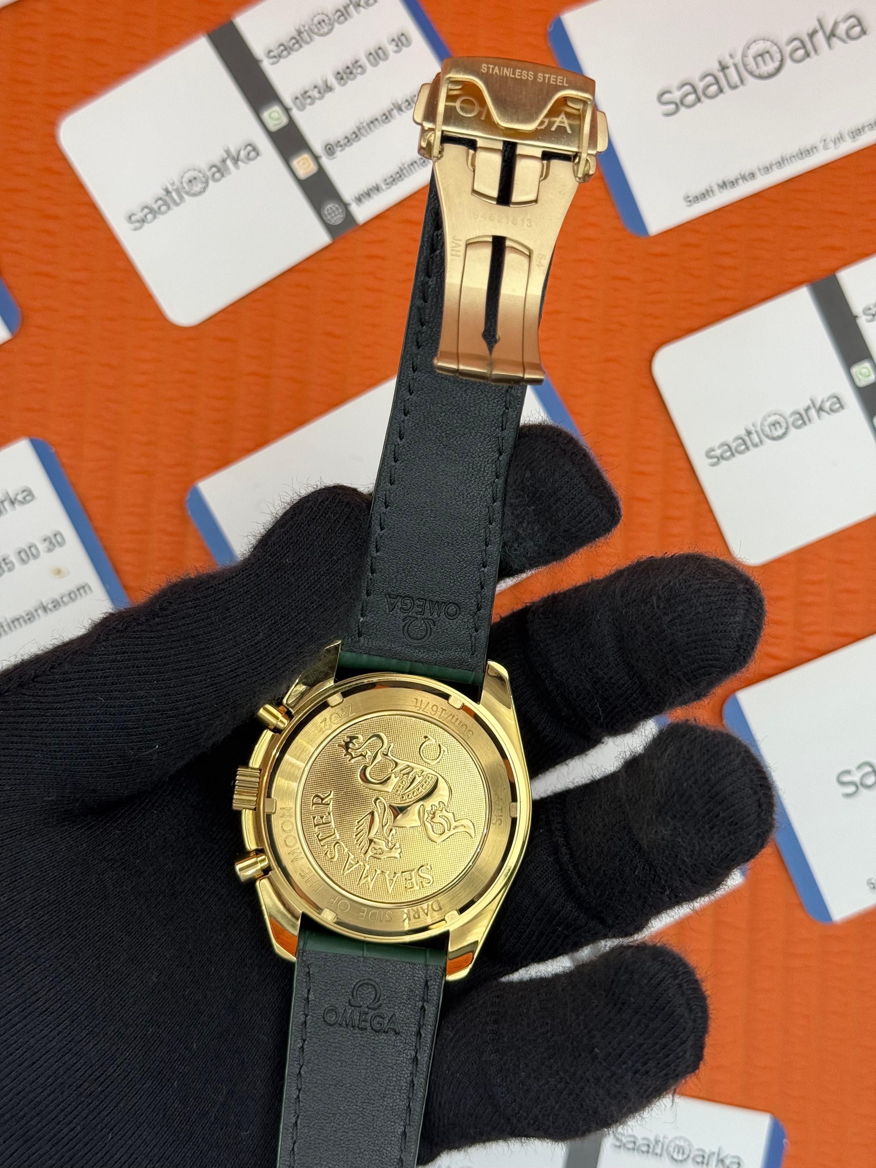 OMEGA SPEEDMASTER PROFESSIONAL YEŞİL KORDON YEŞİL KADRAN GOLD KASA