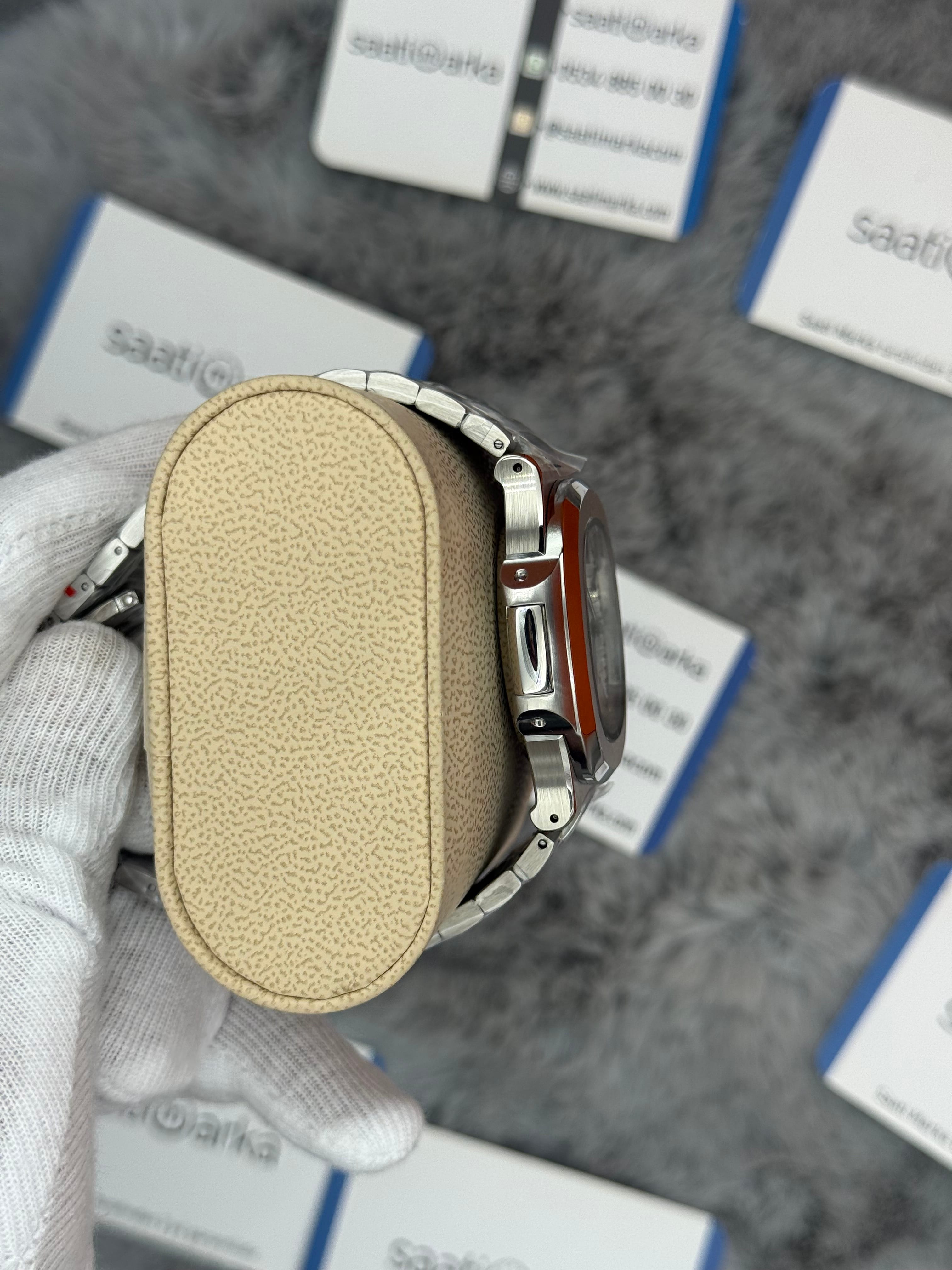 PATEK PHİLİPPE nautilus moontphase 5712 beyaz kadran silver kasa kordon 40mm erkek kol saati
