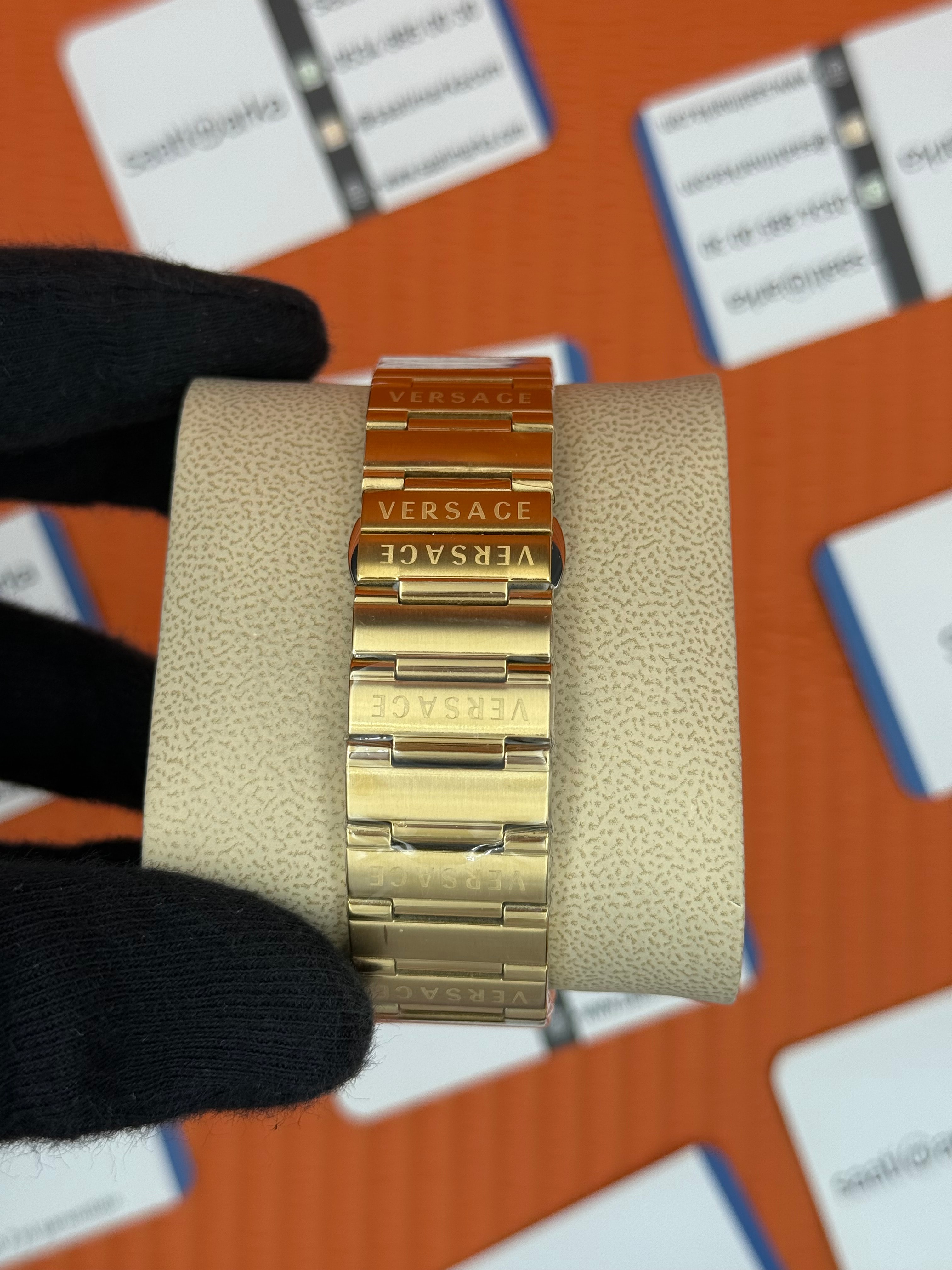 VERSACE ERKEK KOL SAARİ SİYAH KADRAN FULL GOLD