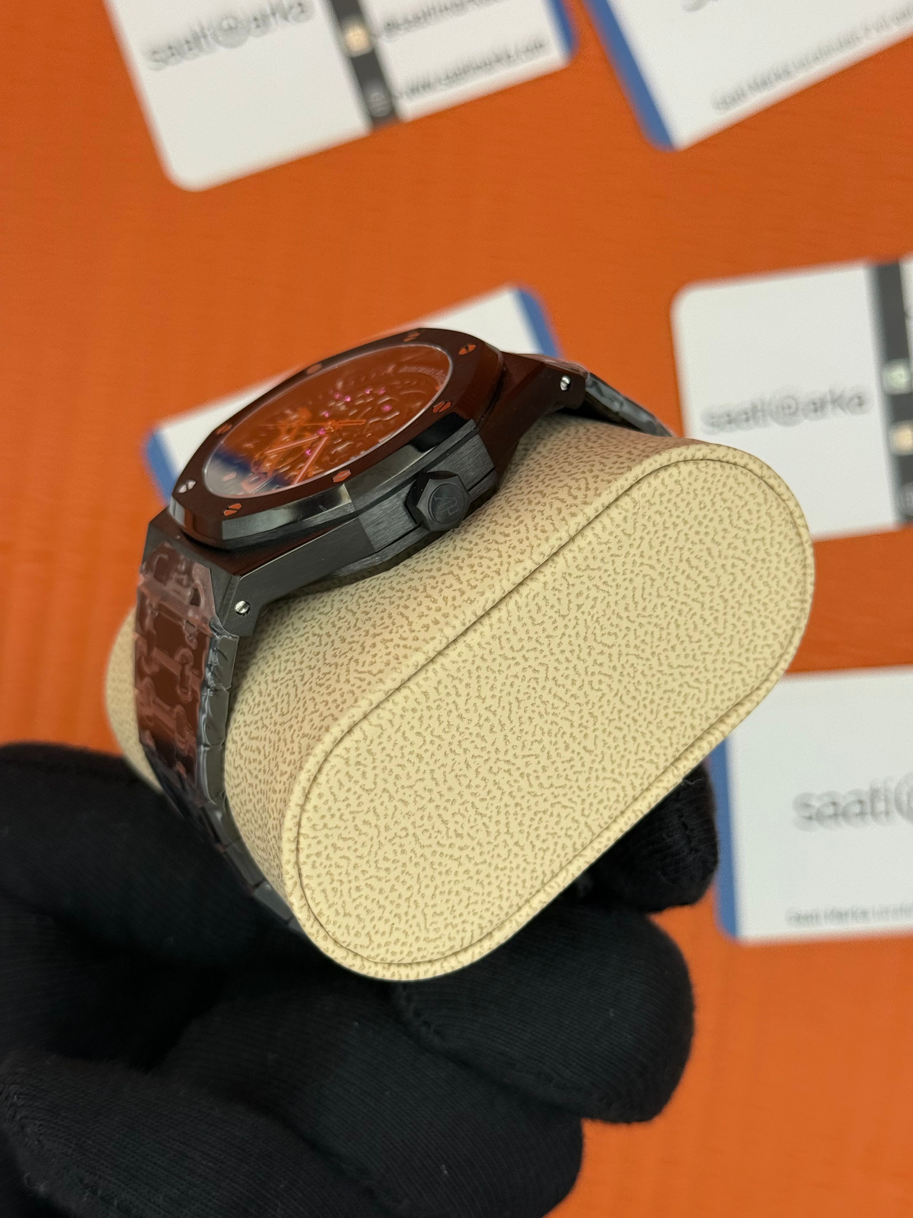 AUDEMARS PİGUET SEKELTON DİAL FULL BLACK AUTOMATİC MEKANİZMA 