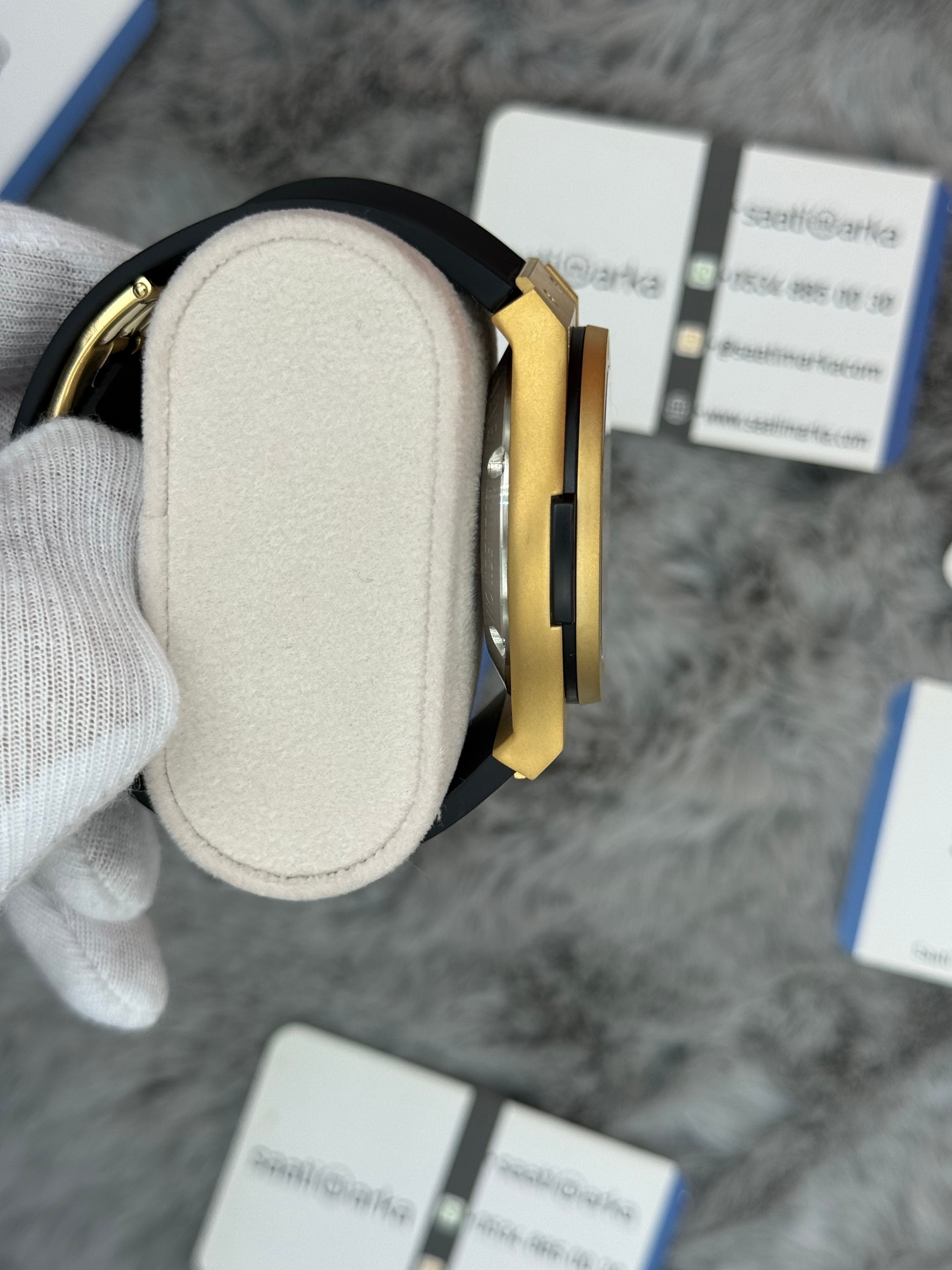 HUBLOT big bang tourbillon 41mm gold kasa siyah kauçuk kordon erkek kol saati